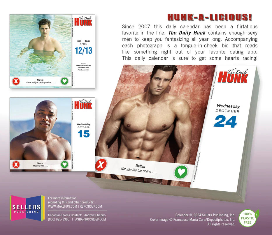 2025 The Daily Hunk - Daily Boxed Page-A-Day Calendar