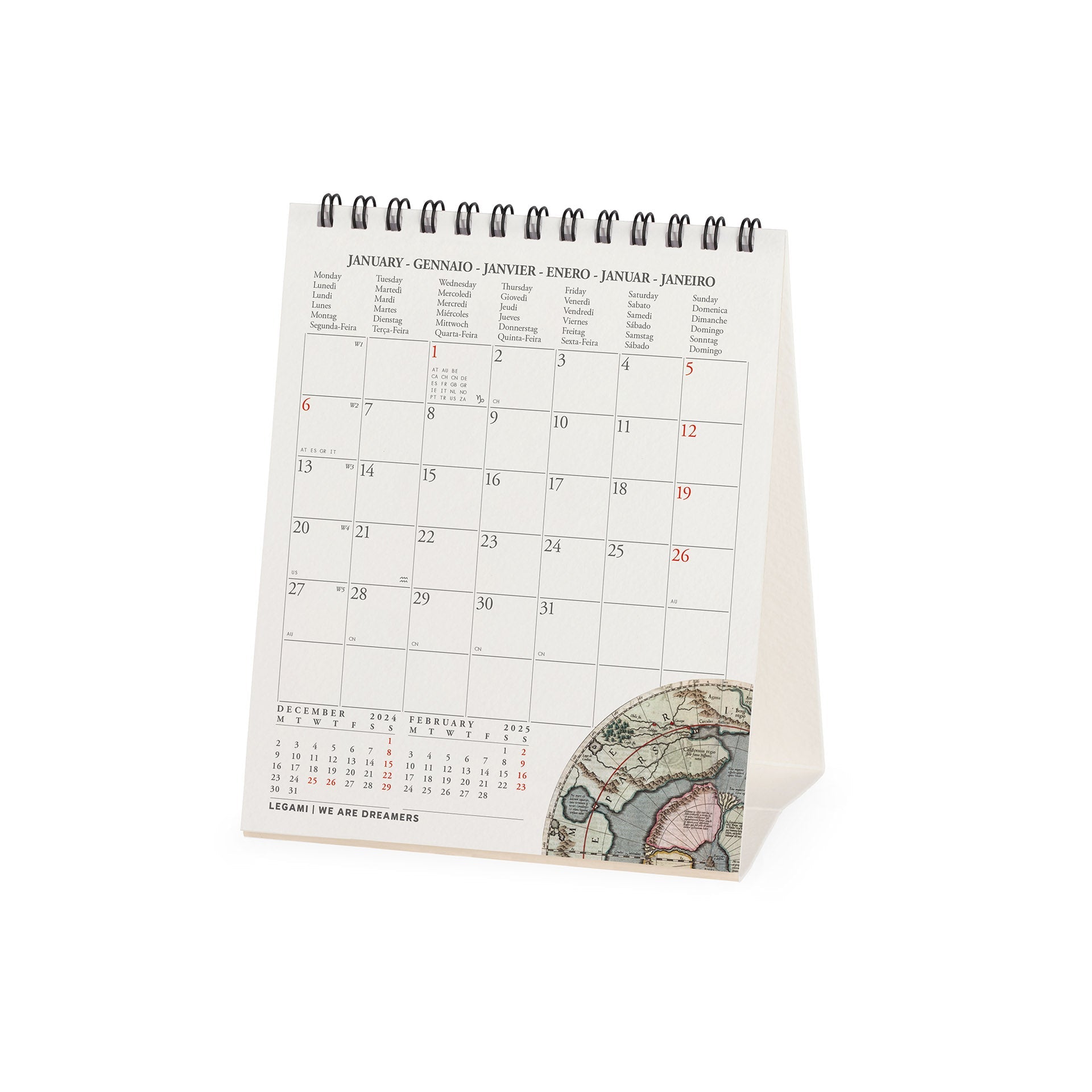 2025 Vintage Maps - Desk Easel Calendar