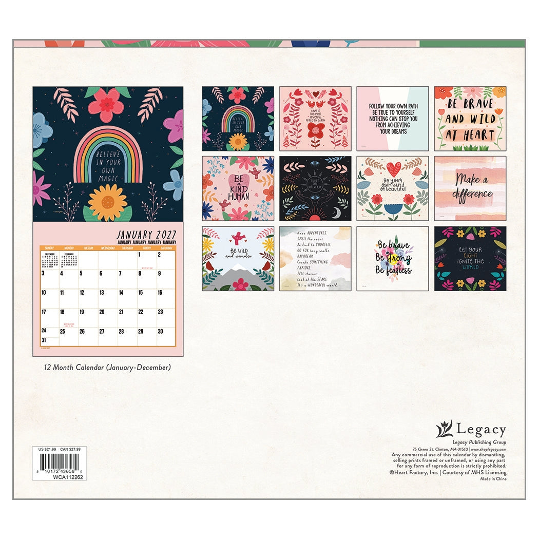 2027 Live Laugh Love - Deluxe Wall Calendar by Cindy Carey