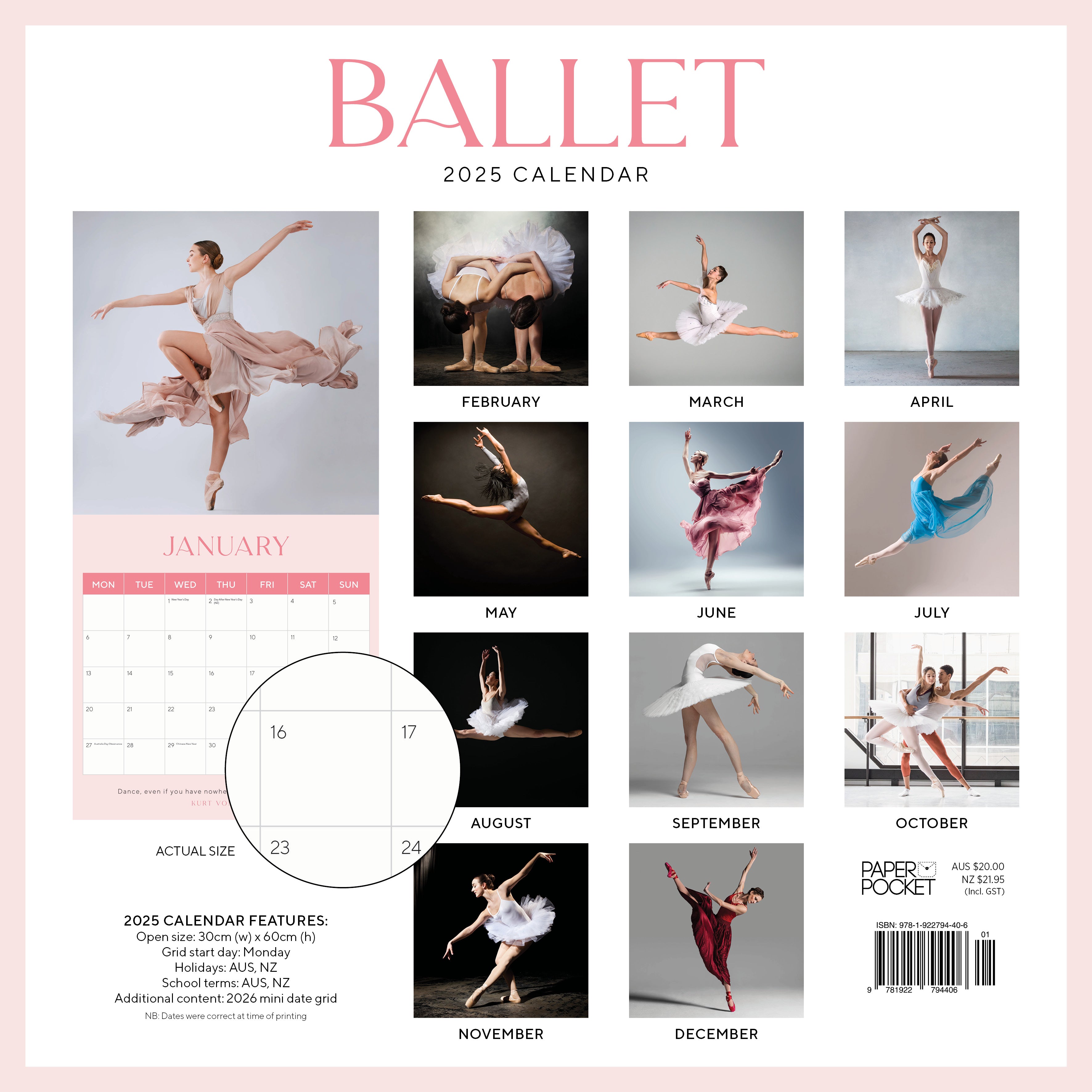 2025 Ballet v2 - Square Wall Calendar