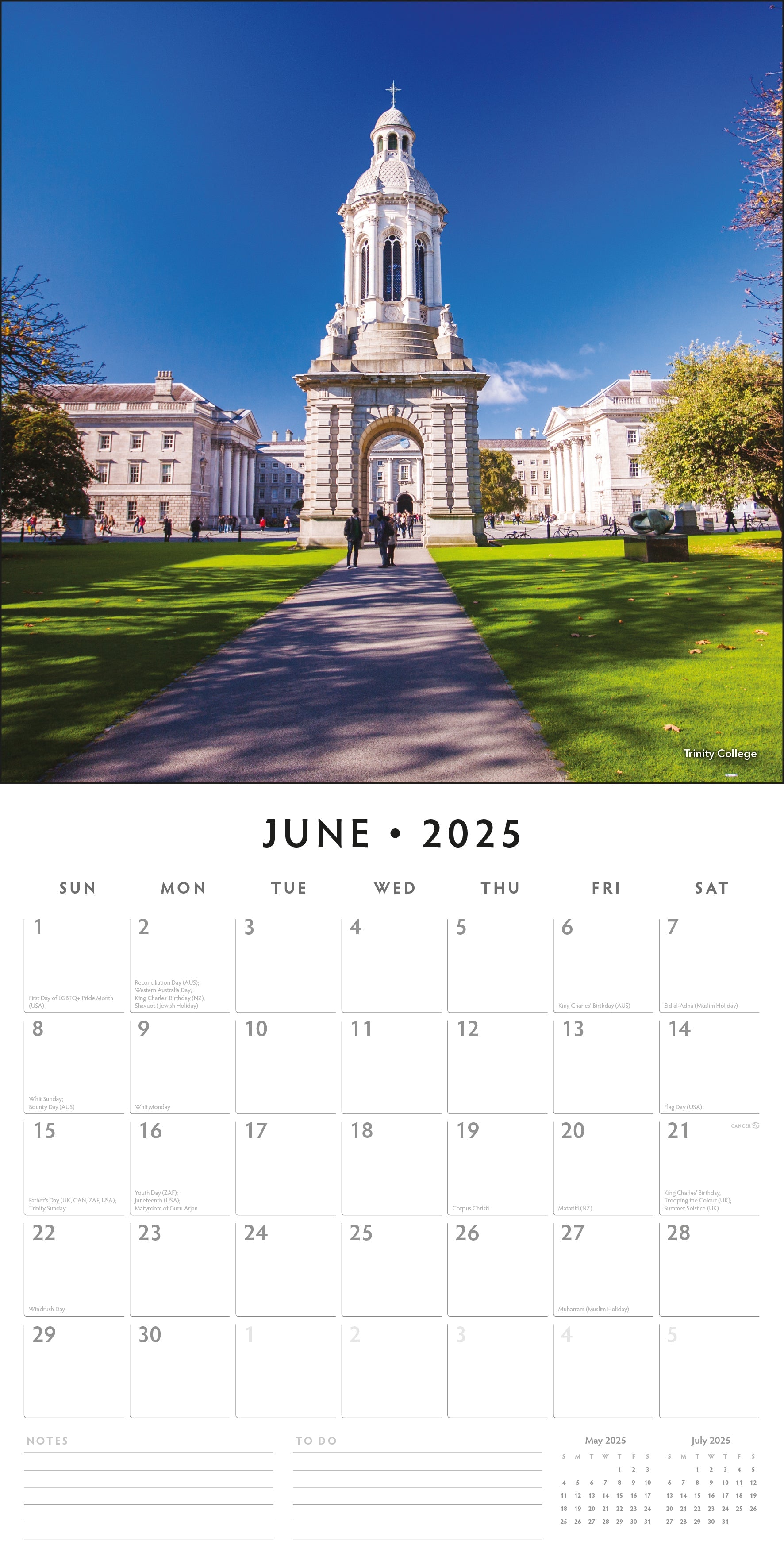 2025 Dublin - Square Wall Calendar
