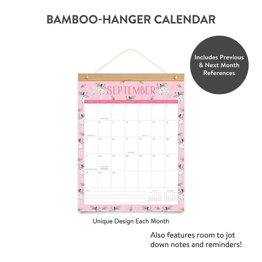 2025 Dog Days Bamboo-Hanger - Deluxe Wall Calendar