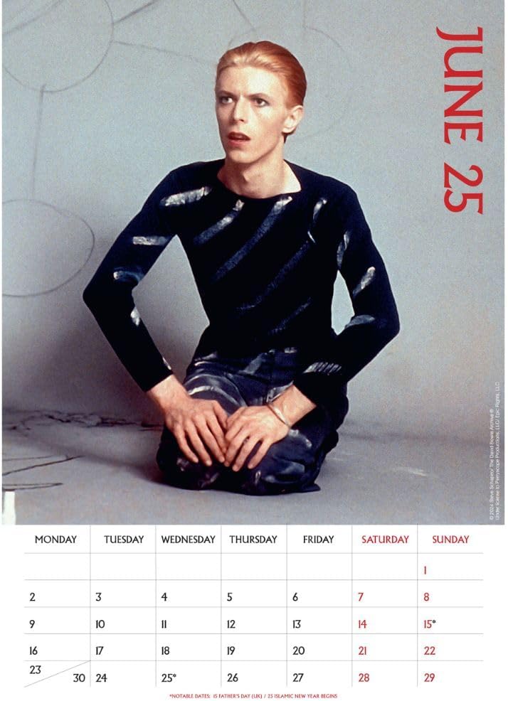 2025 David Bowie - A3 Wall Calendar