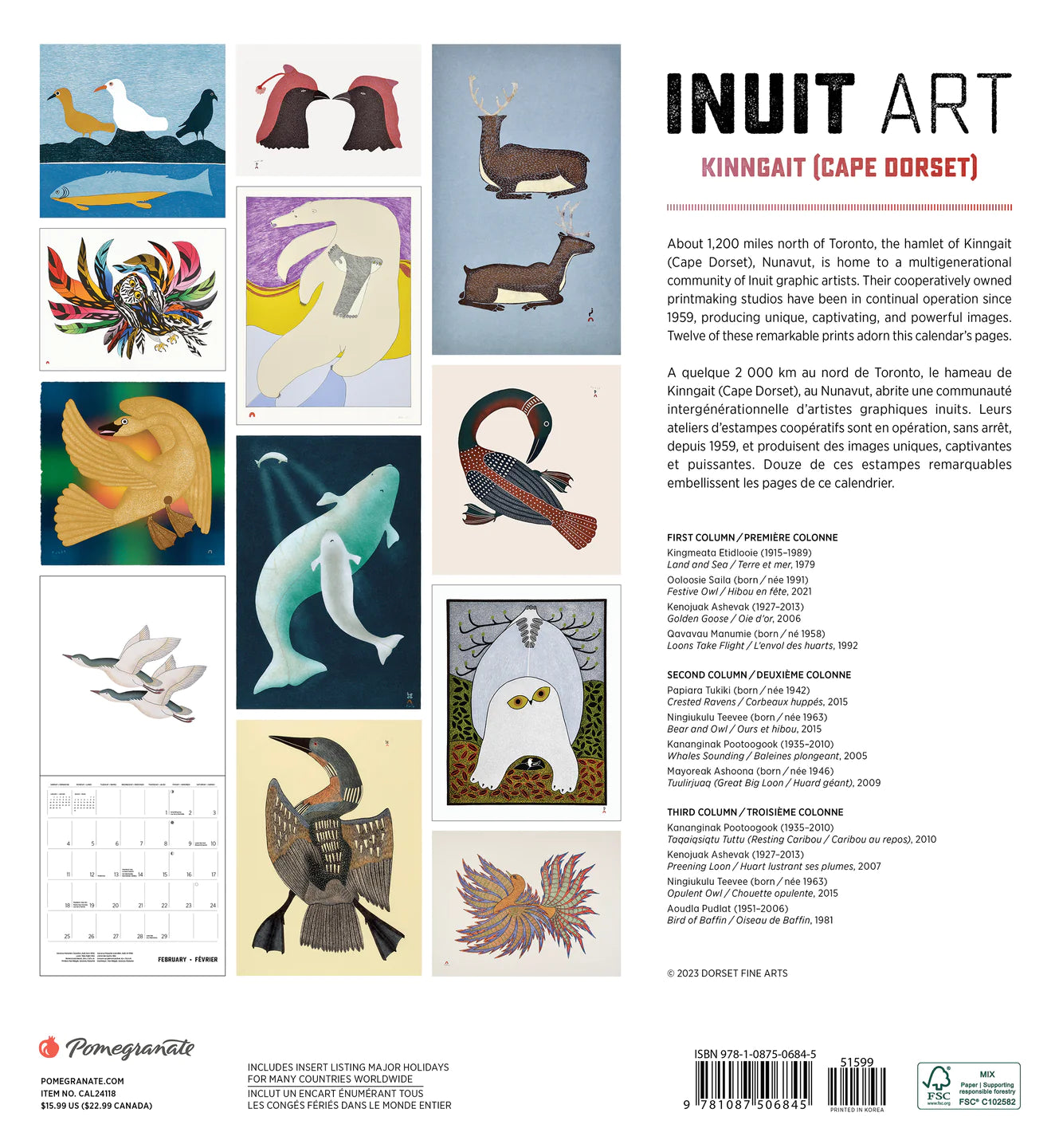 2024 Inuit Art Kinngait Cape Dorset Square Wall Calendar   F58b930120bfff195e8b58bd3e6a9750 