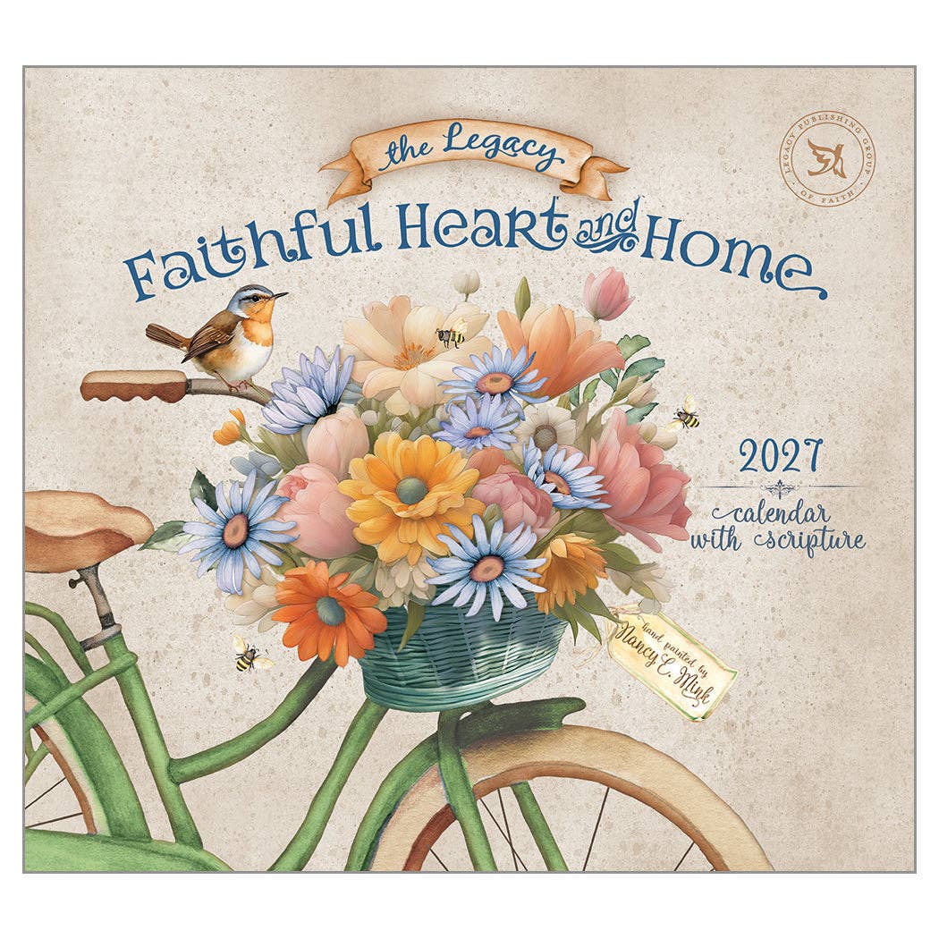 2027 Faithful Heart & Home - Script - Deluxe Wall Calendar