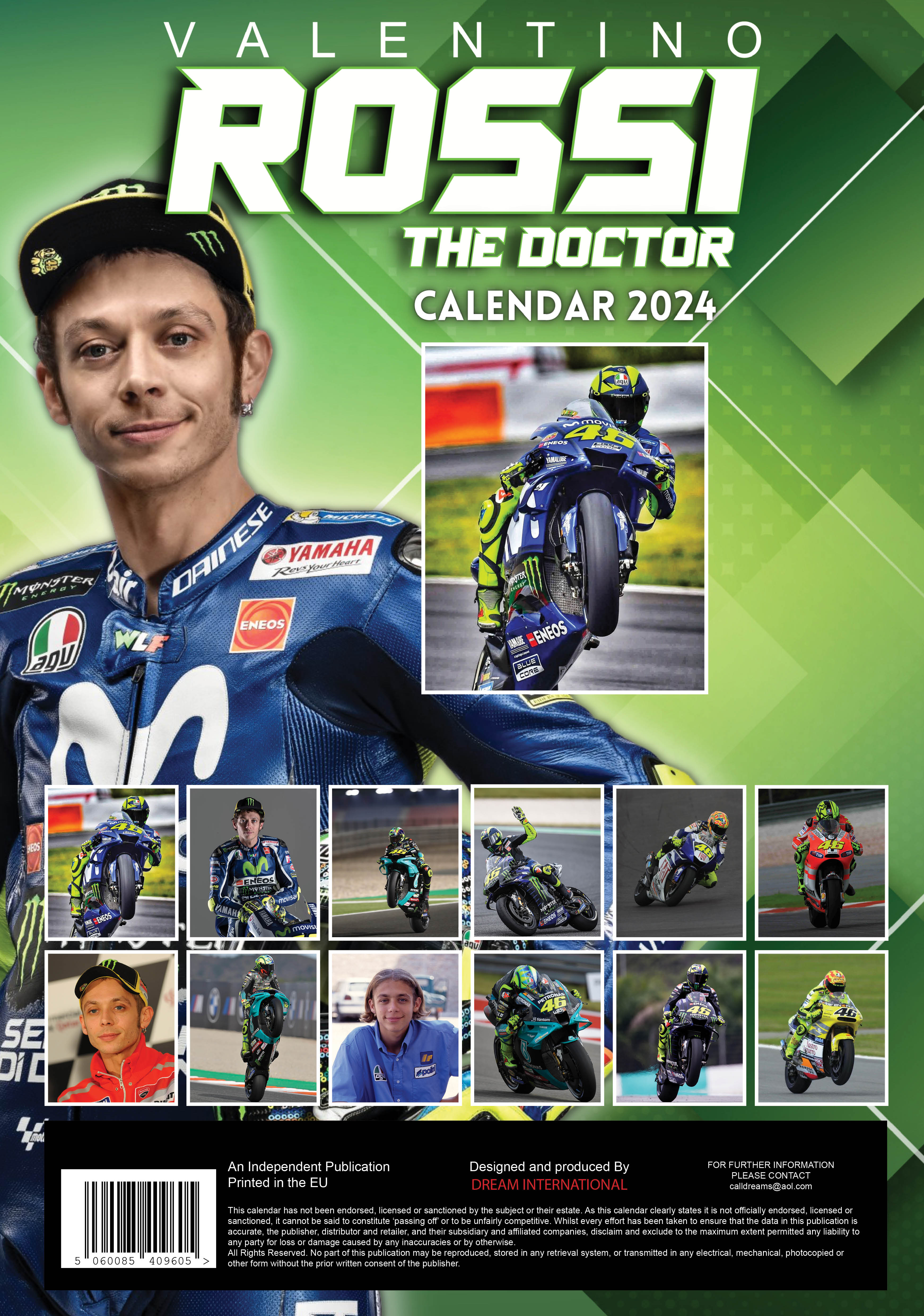 2024 Valentino Rossi A3 Wall Calendar Athletes Calendars by Call