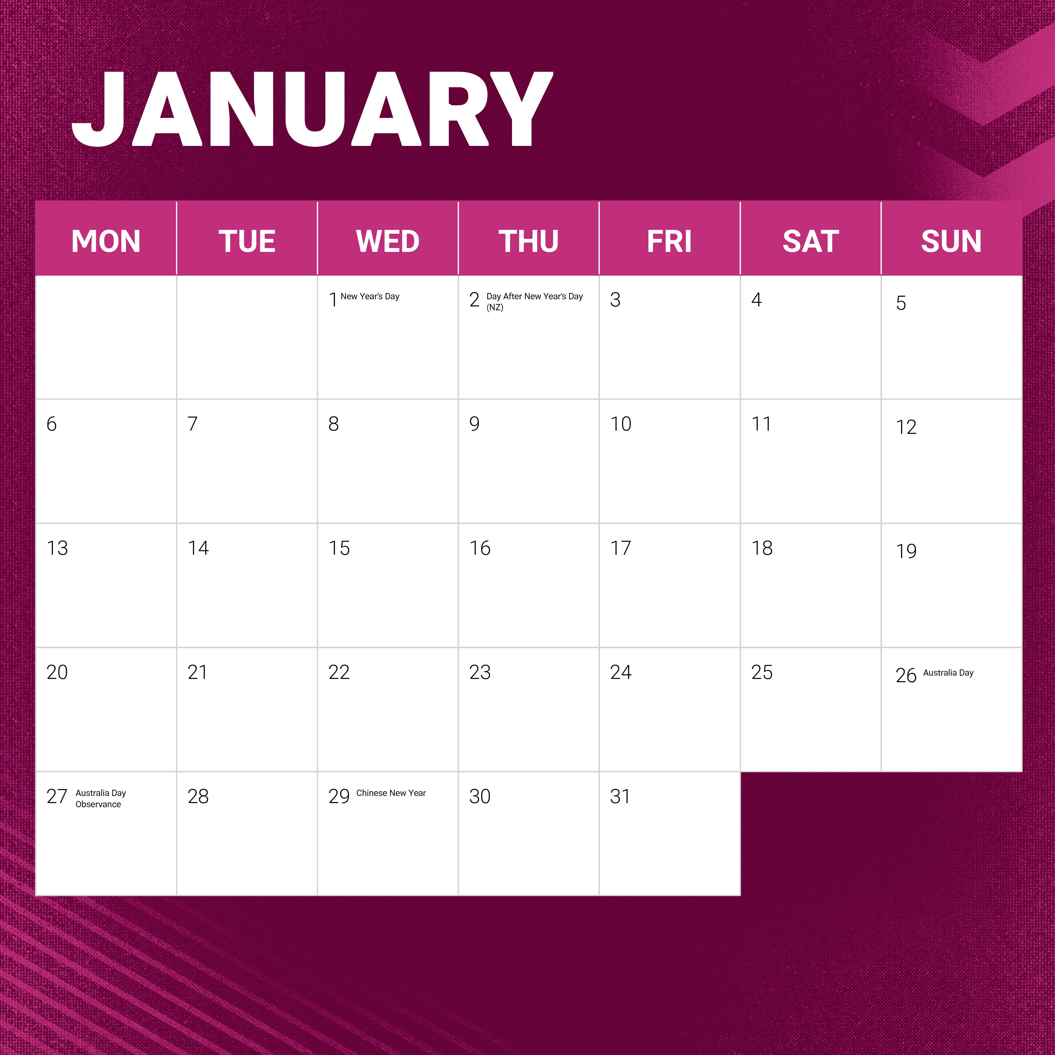 2025 NRL Manly Sea Eagles - Square Wall Calendar