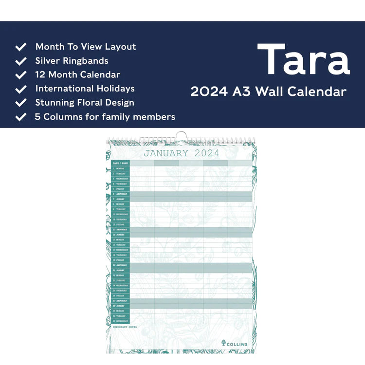 2024 Tara - A3 Wall Calendar