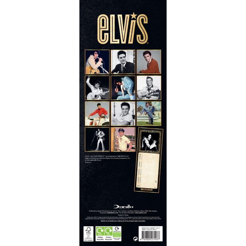 2024 Elvis Slim Wall Calendar