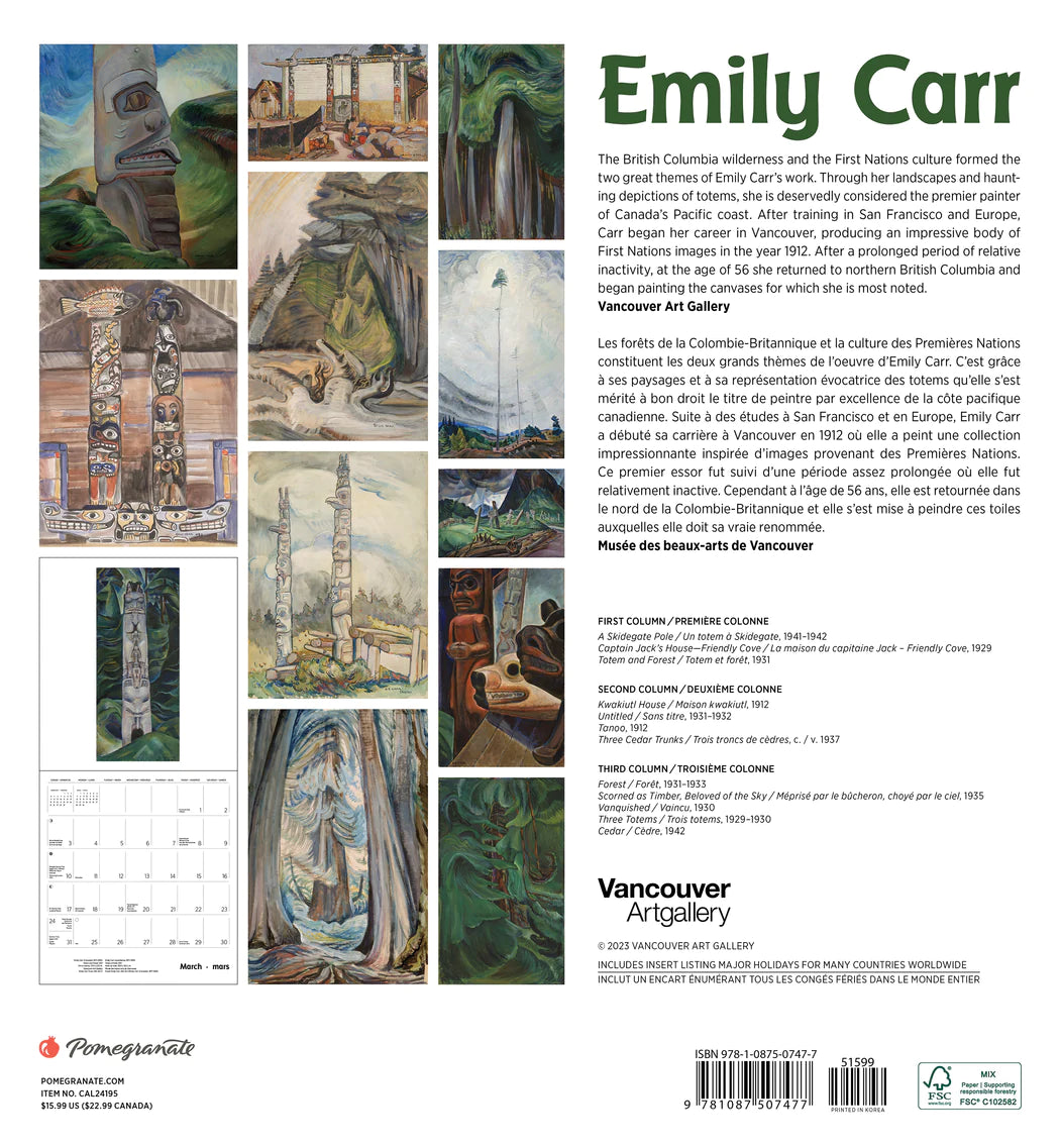 2024 Emily Carr - Square Wall Calendar  SOLD OUT