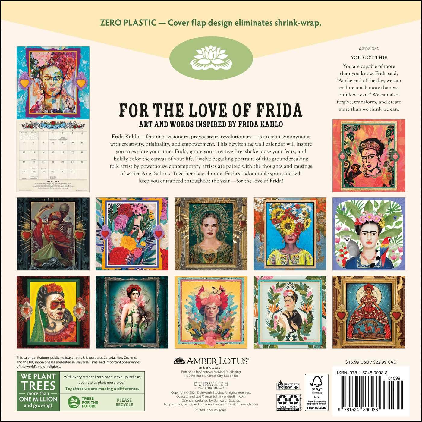 2025 For the Love of Frida - Square Wall Calendar