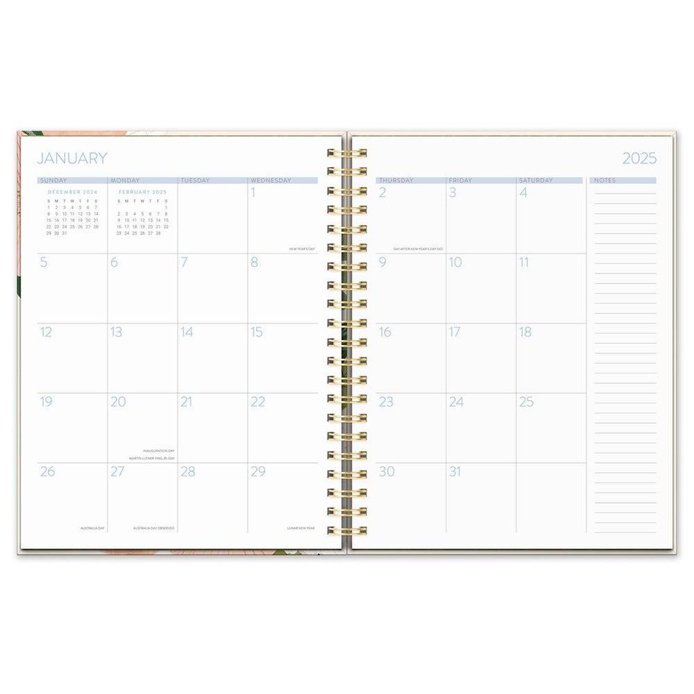 2025 Bella Flora - XL Spiral Weekly & Monthly Diary/Planner