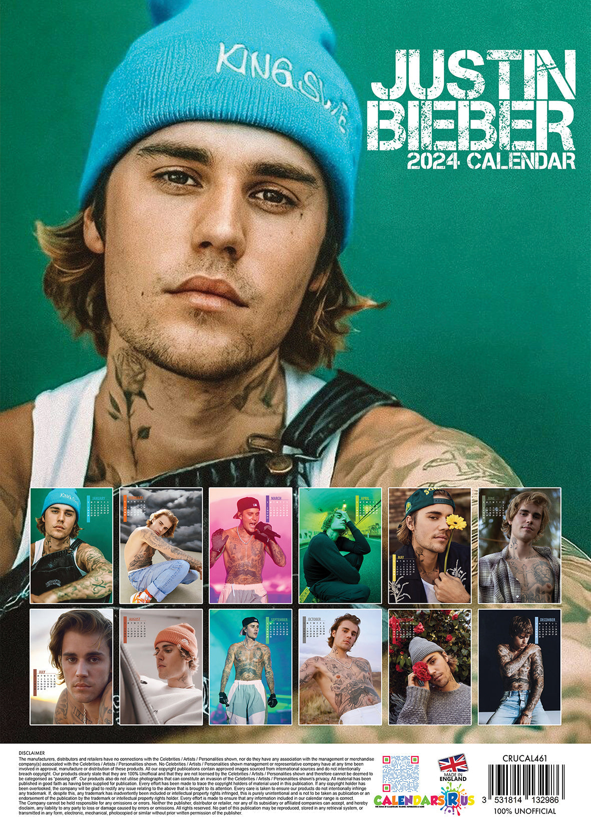 2024 Justin Bieber A3 Wall Calendar   Fb7f2621ffe5c297a7946c45120d6917 