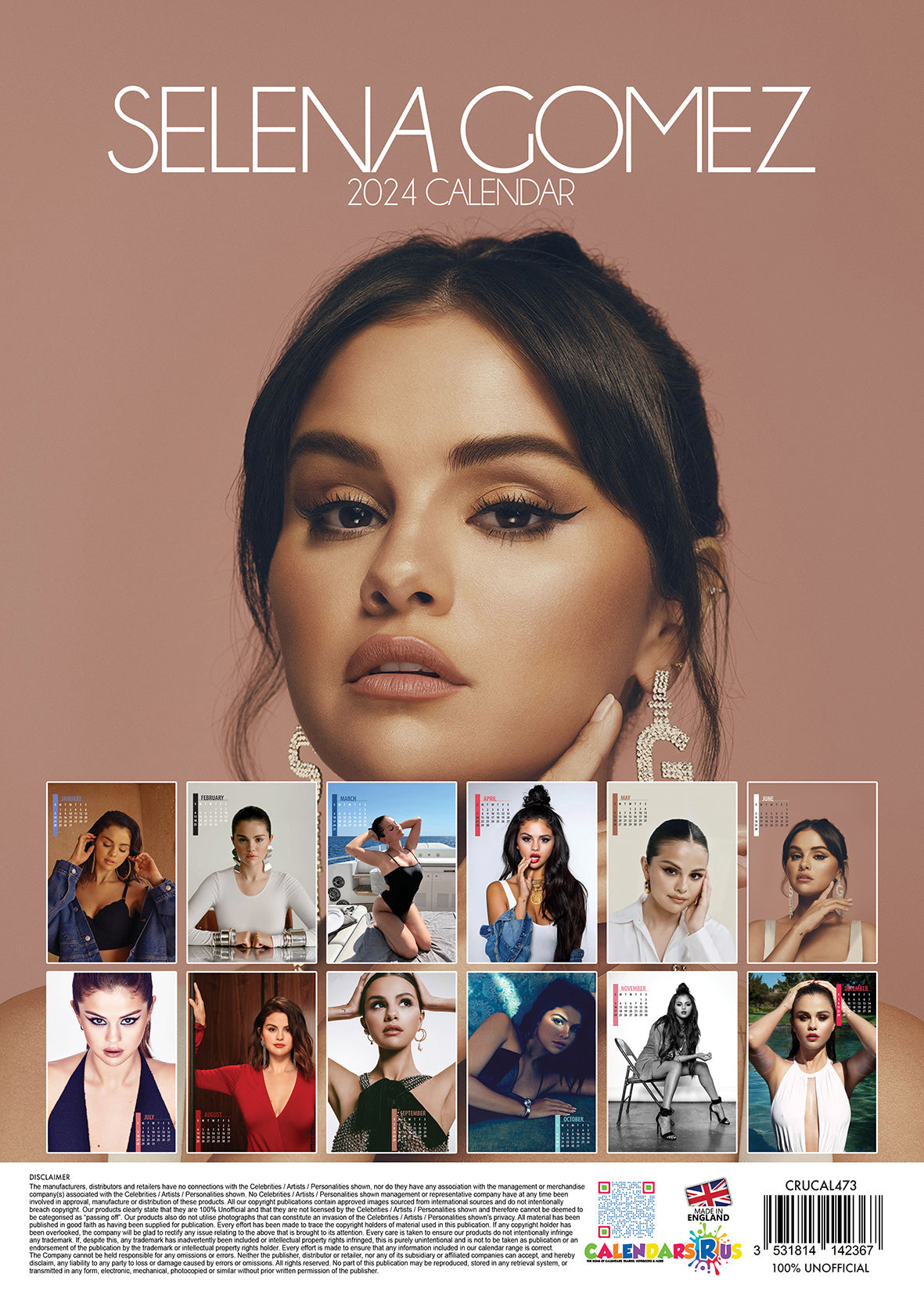 2024 Selena Gomez - A3 Wall Calendar
