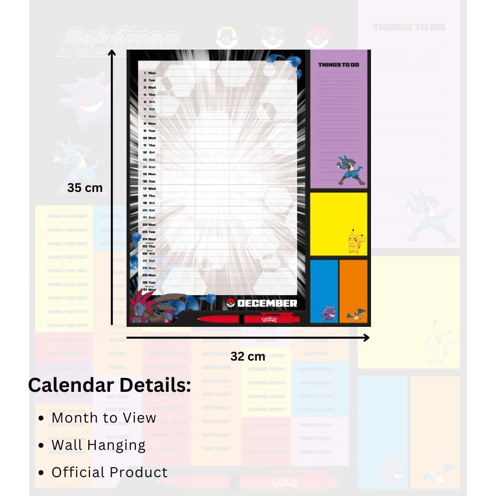 2025 Pokemon - Deluxe Wall Calendar