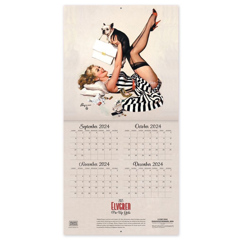 2025 Elvgren: Pin-Up Girls  - Square Wall Calendar