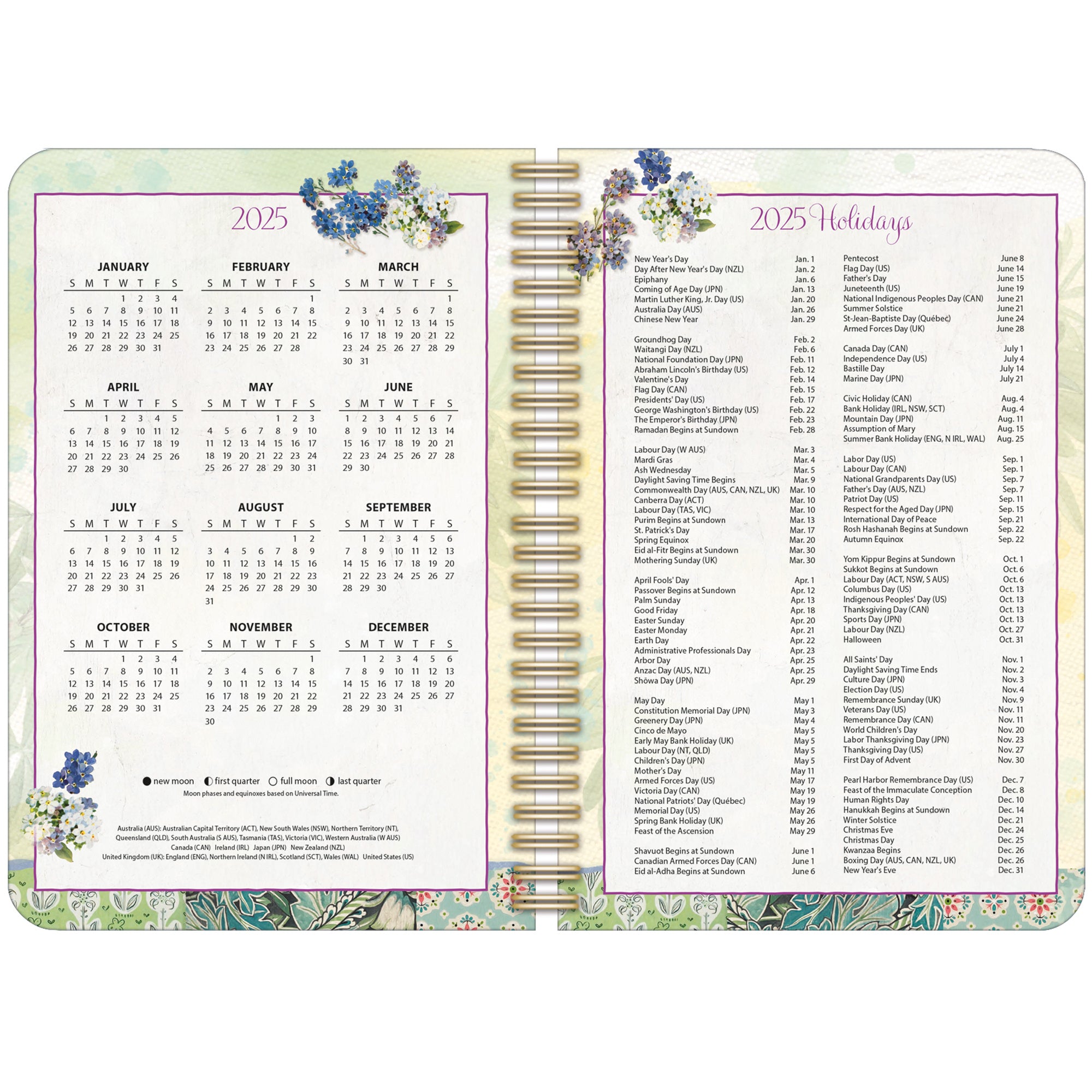 2025 LANG Garden Botanicals - Monthly Engagement Diary/Planner