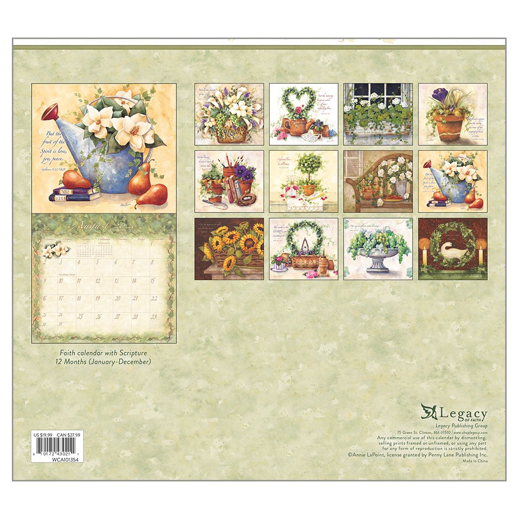 2026 Legacy Graceful Garden - Scripture - Deluxe Wall Calendar