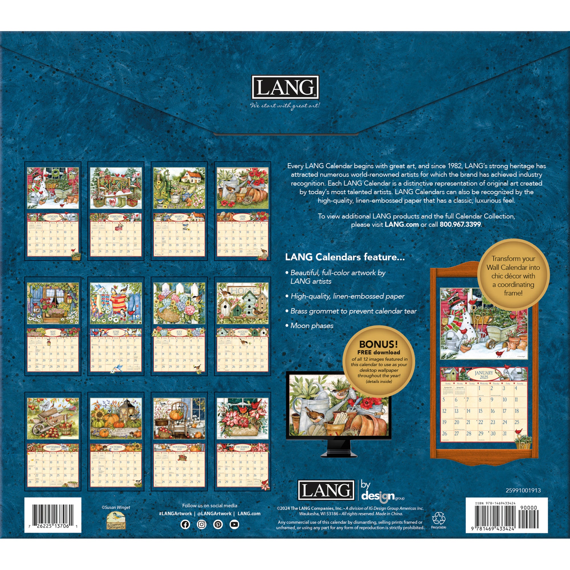 2025 LANG Heart & Home By Susan Winget - Deluxe Wall Calendar