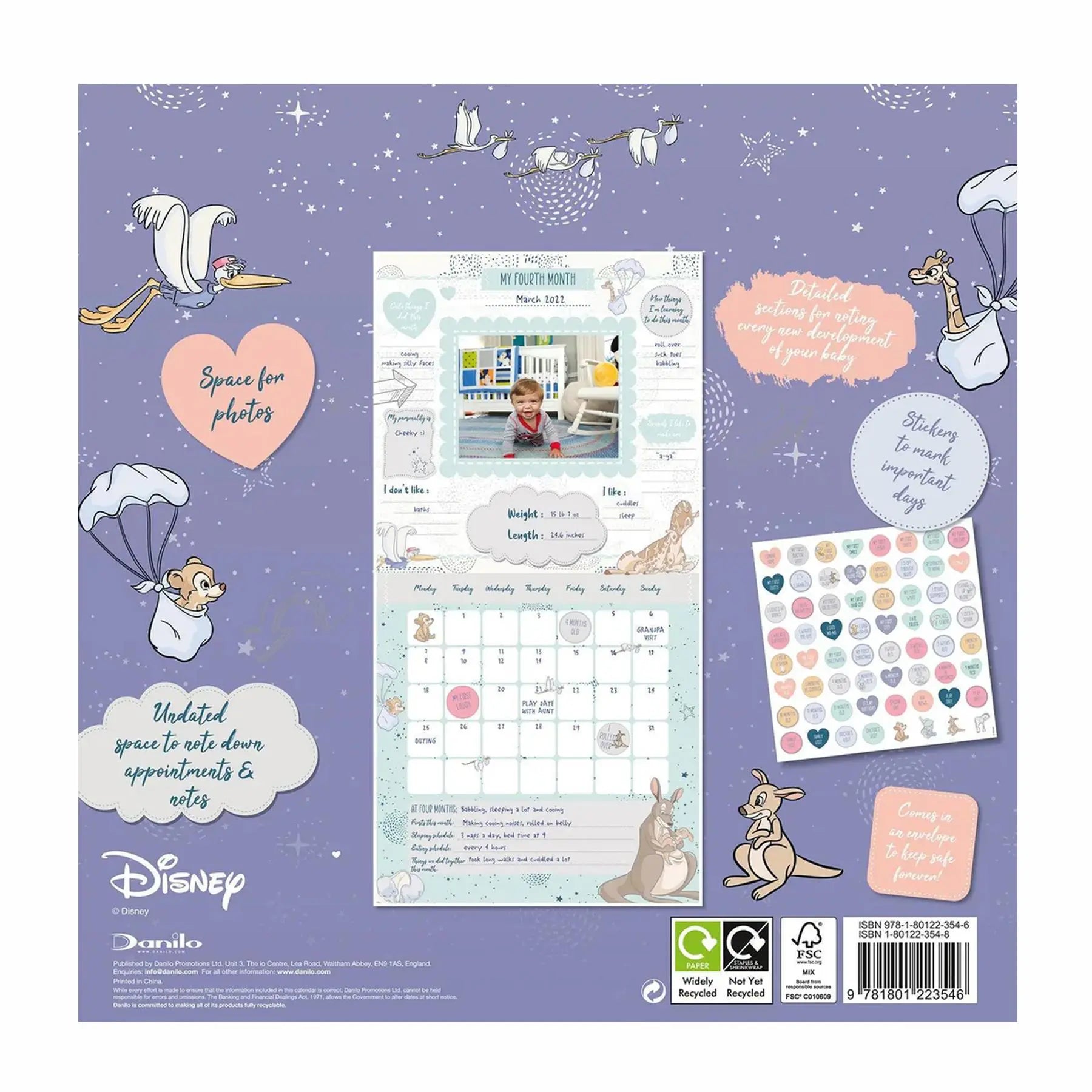 Disney Classic Baby's First Year Keepsake - Undated Square Wall Calendar