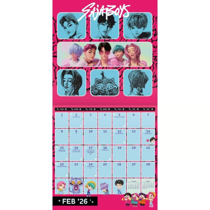 2026 K-Pop Demon Hunters (Official) - Square Wall Calendar
