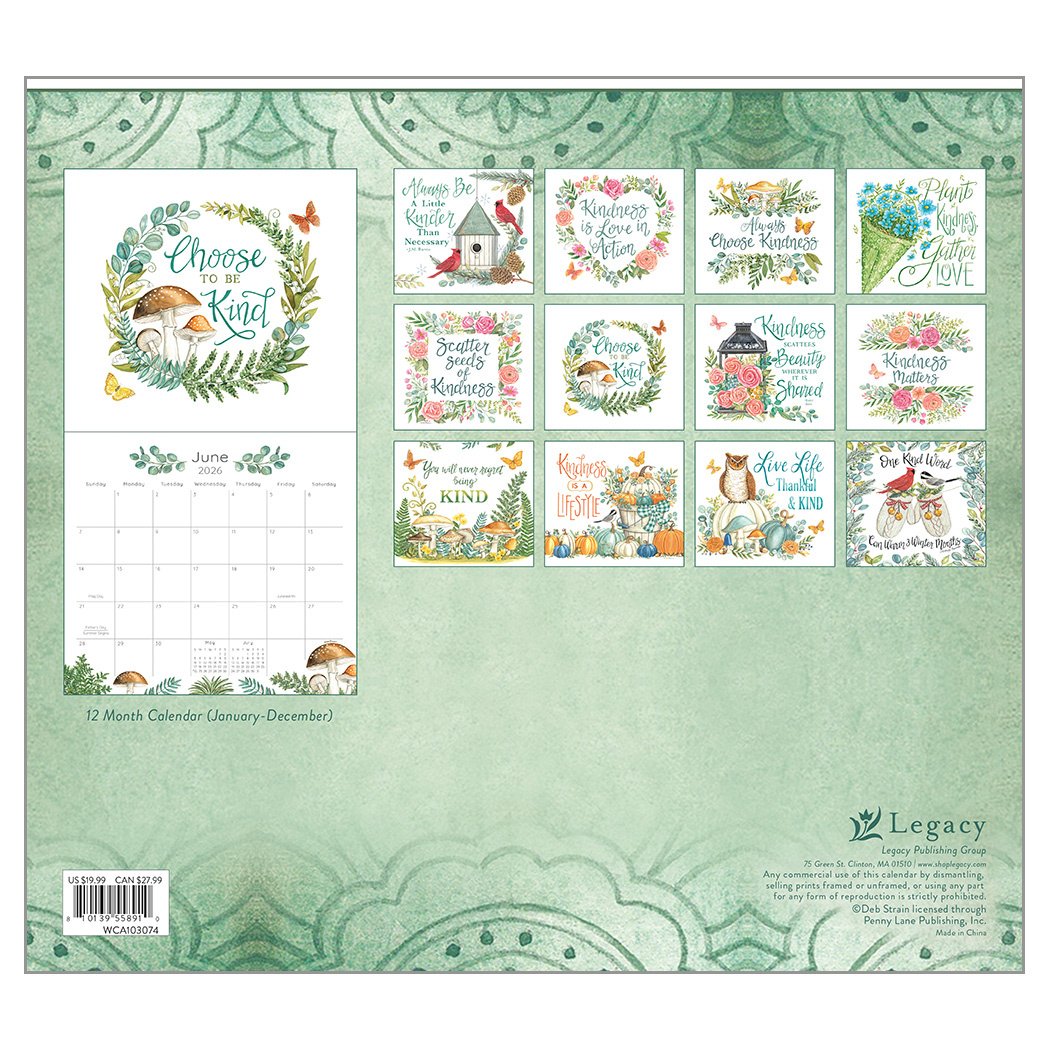 2026 Legacy Kindness Matters - Deluxe Wall Calendar