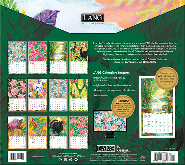 2025 LANG Lush Life By Jeanetta Gonzales - Deluxe Wall Calendar