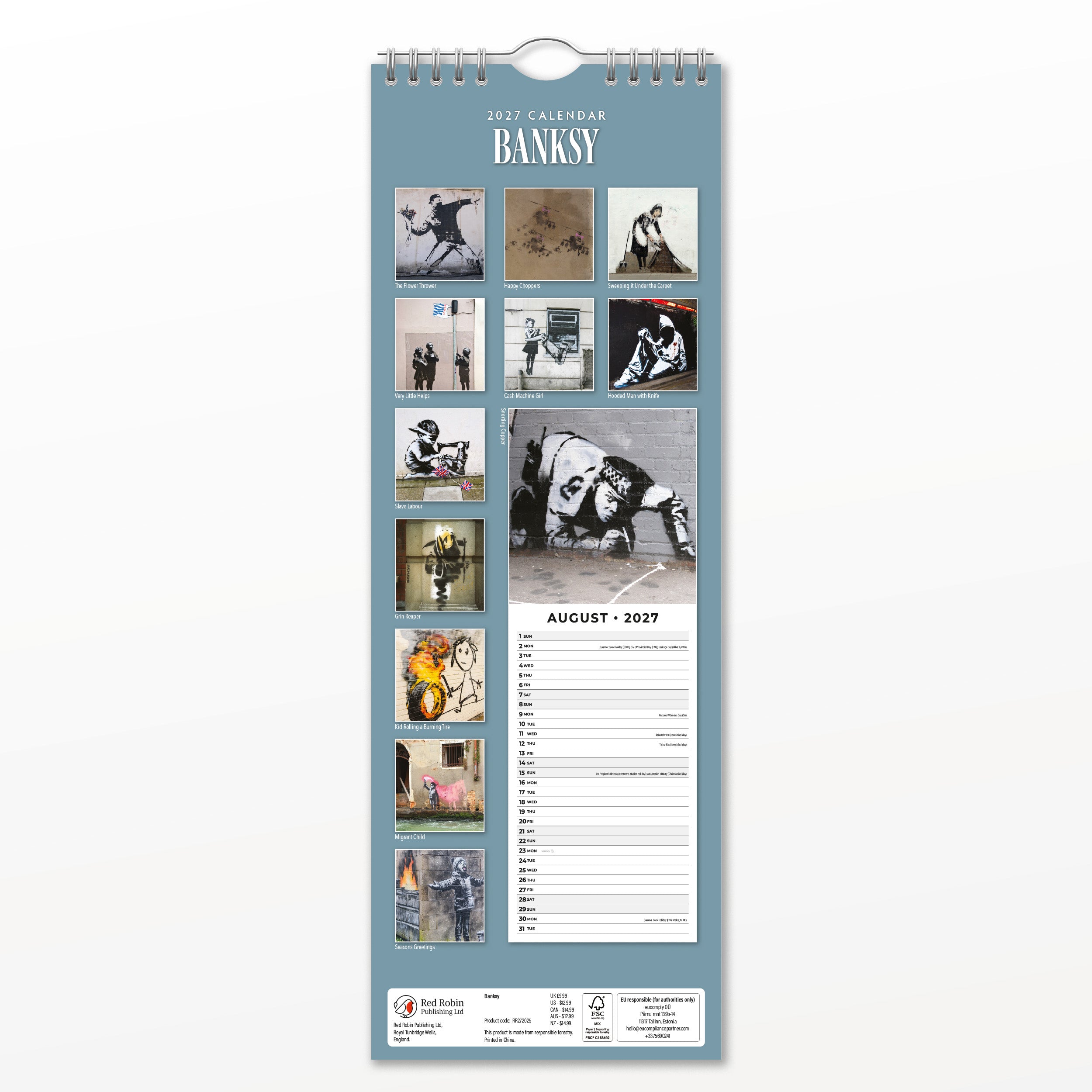 2027 Banksy - Slim Wall Calendar