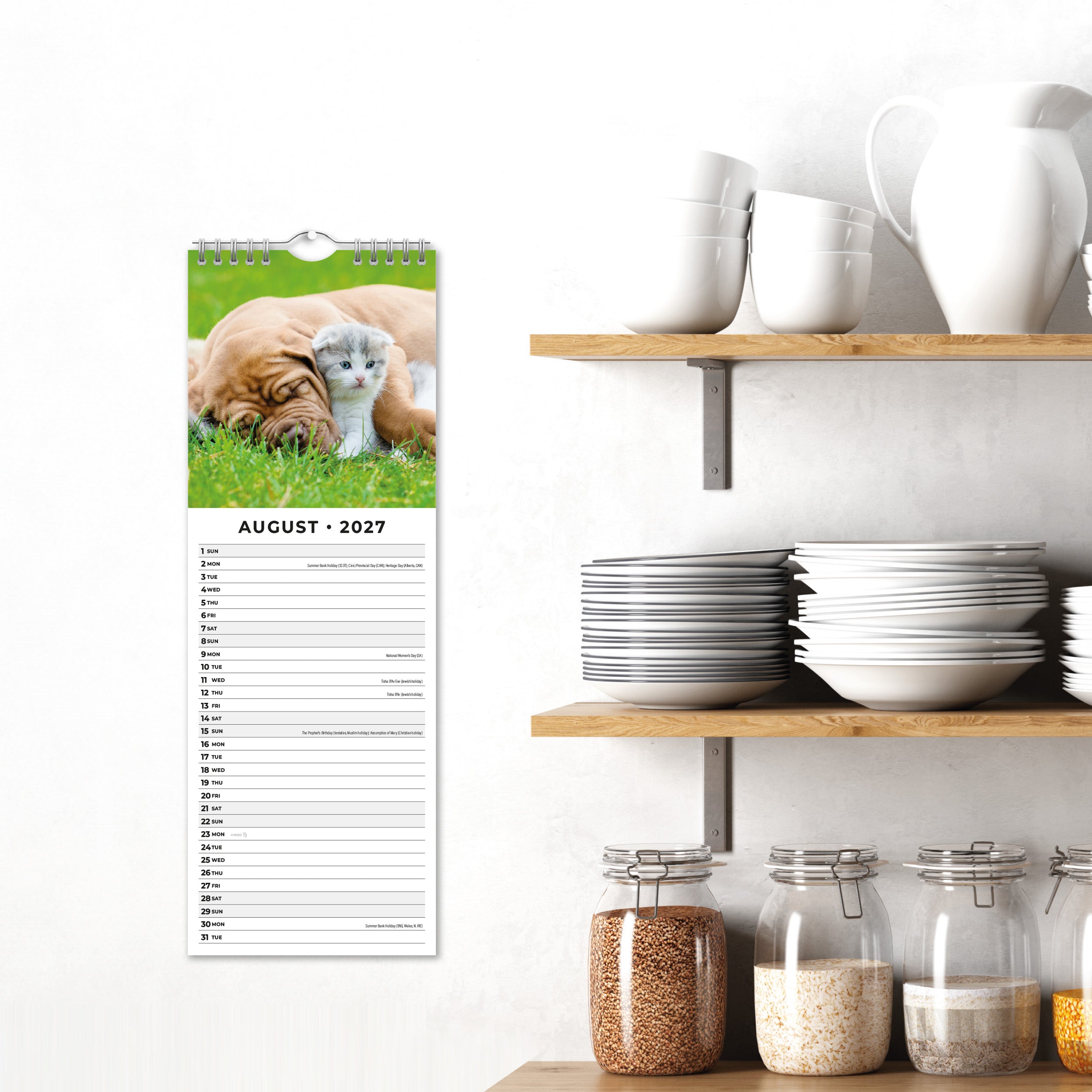2027 Cats & Dogs - Slim Wall Calendar