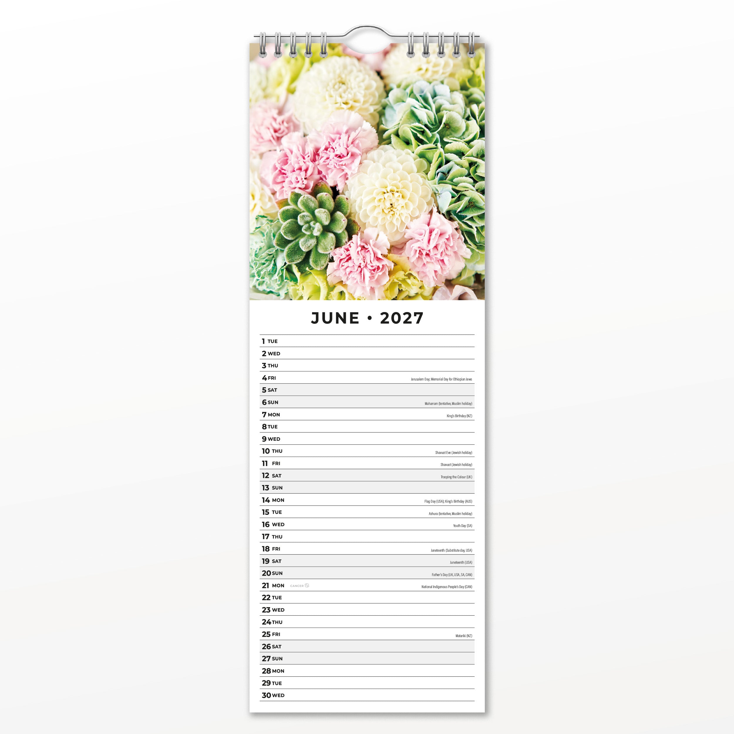 2027 Floral Collection - Slim Wall Calendar