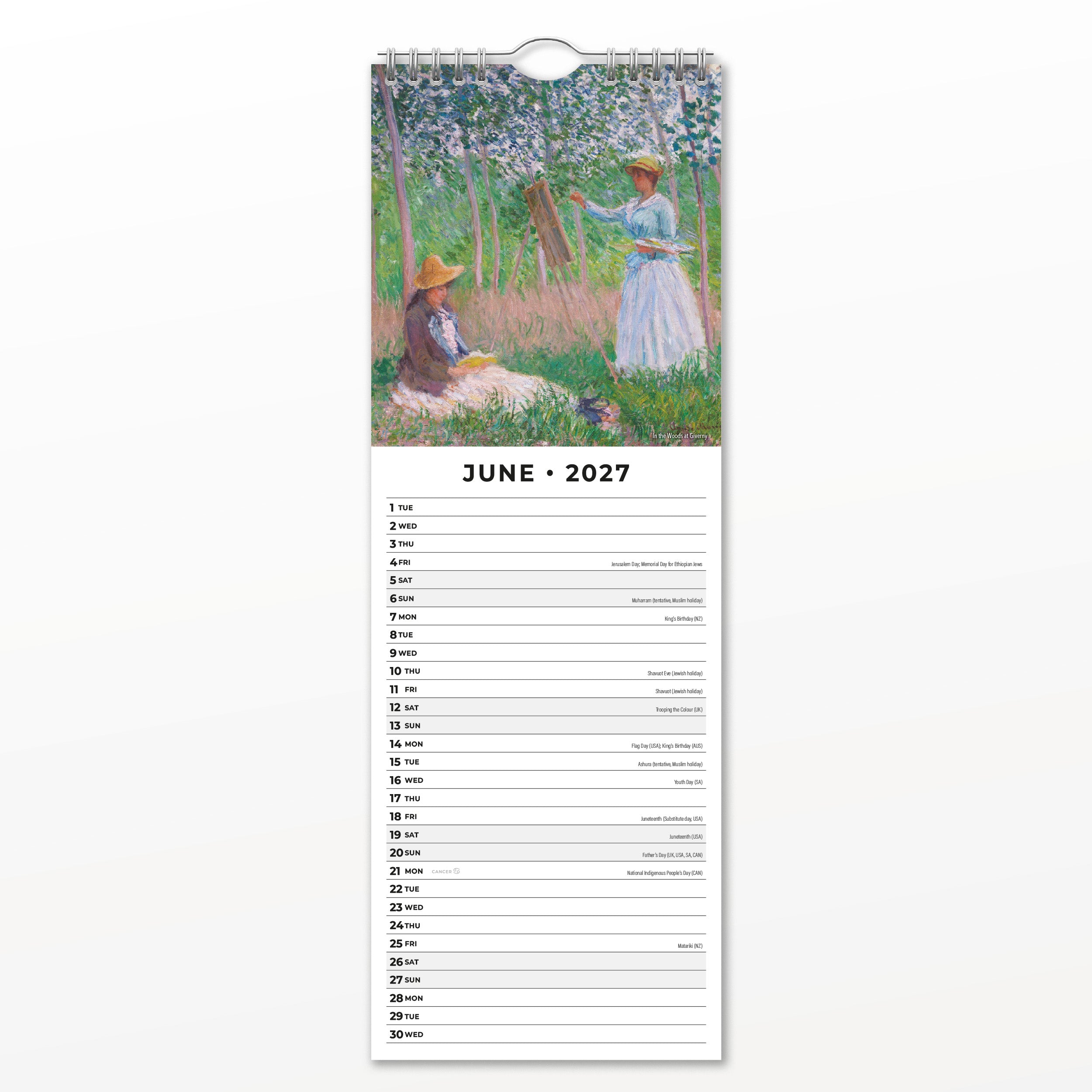 2027 Monet - Slim Wall Calendar