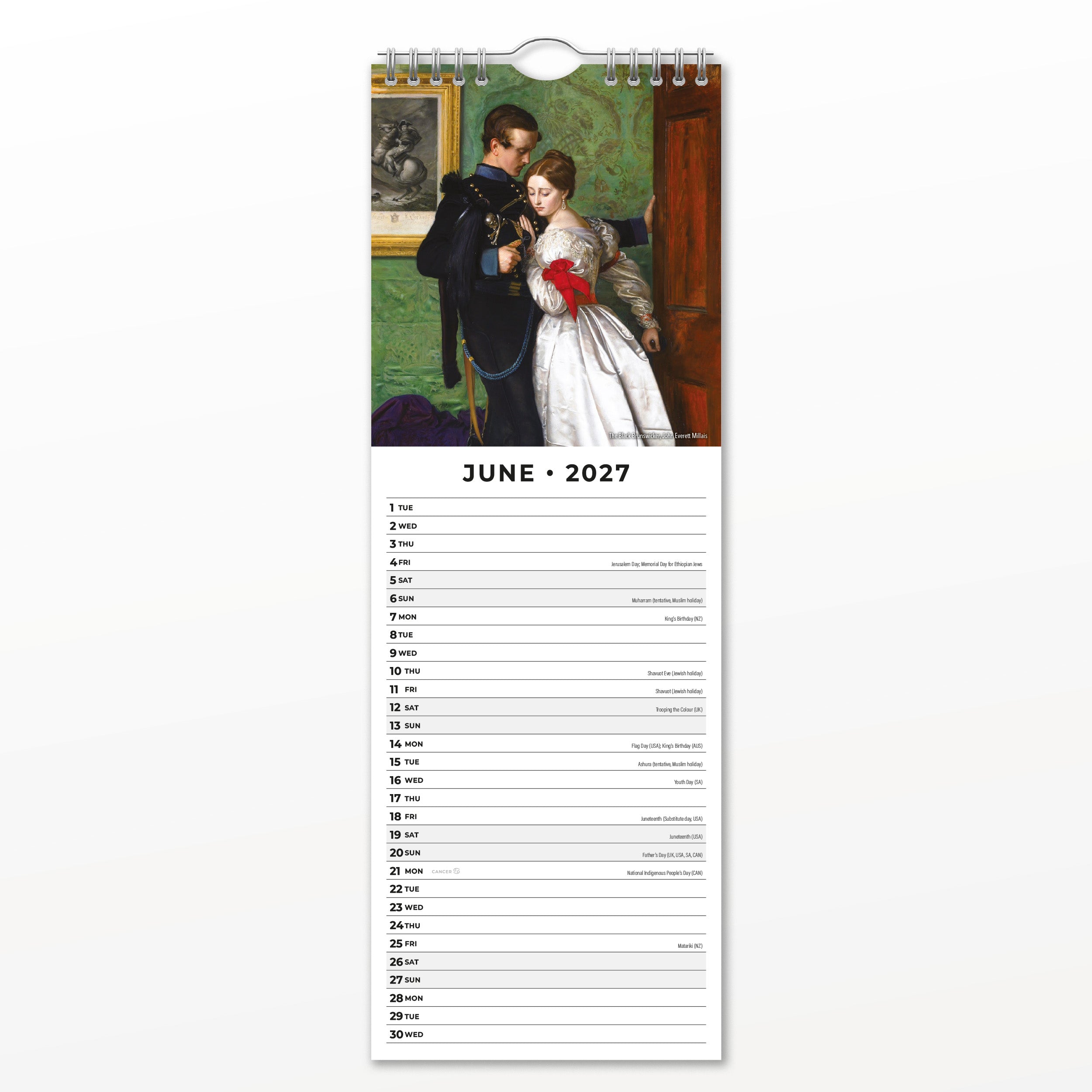 2027 Pre-Raphaelites - Slim Wall Calendar
