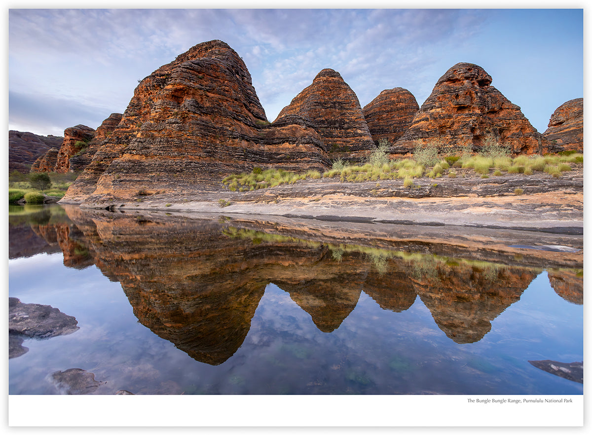 The Kimberley 2027 calendar photograph: The Bungle Bungle Range reflected in water, Purnululu National Park