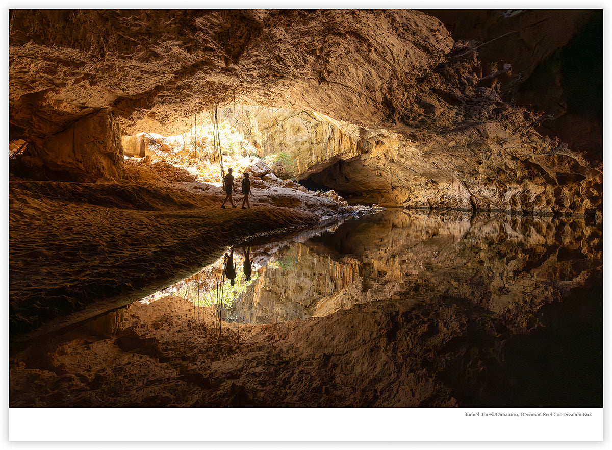The Kimberley 2027 calendar photograph: Tunnel Creek reflections in Devonian Reef Conservation Park