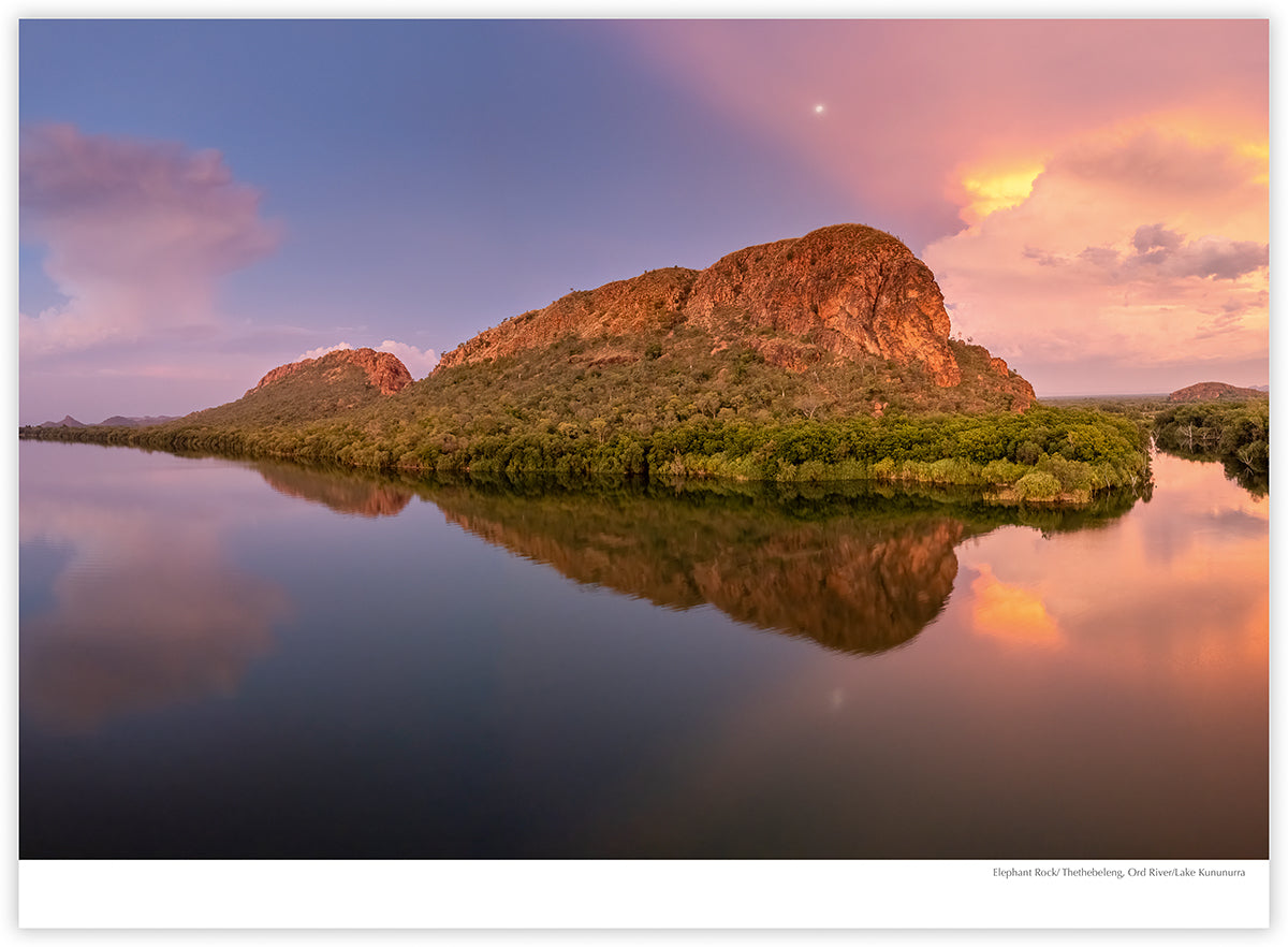 The Kimberley 2027 calendar photograph: Elephant Rock reflected in the Ord River at Lake Kununurra