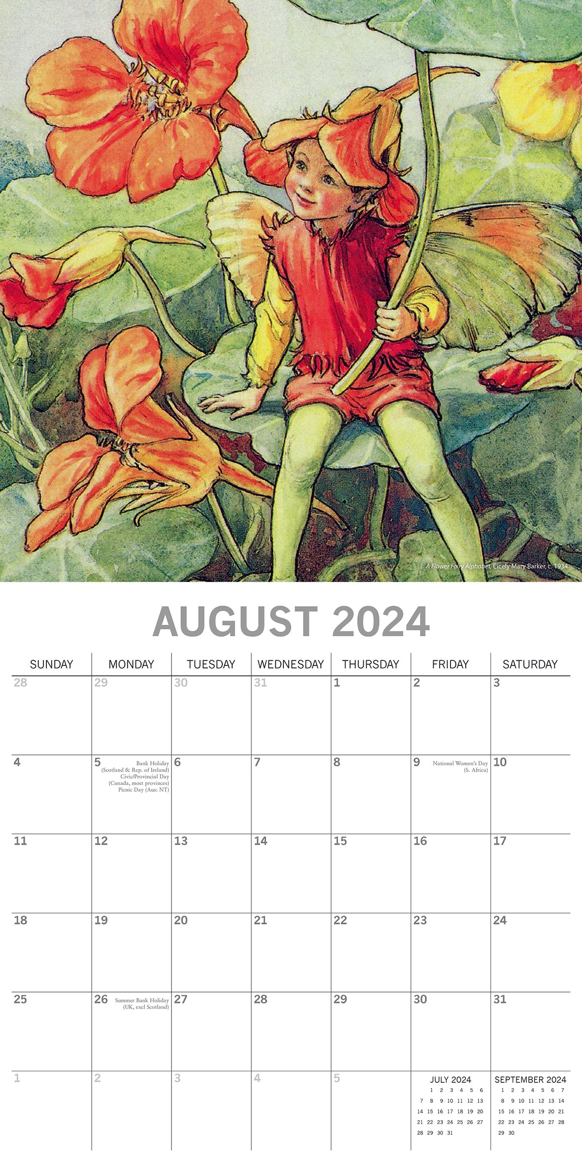 2024 Fairies Square Wall Calendar Art Calendars by The Gifted