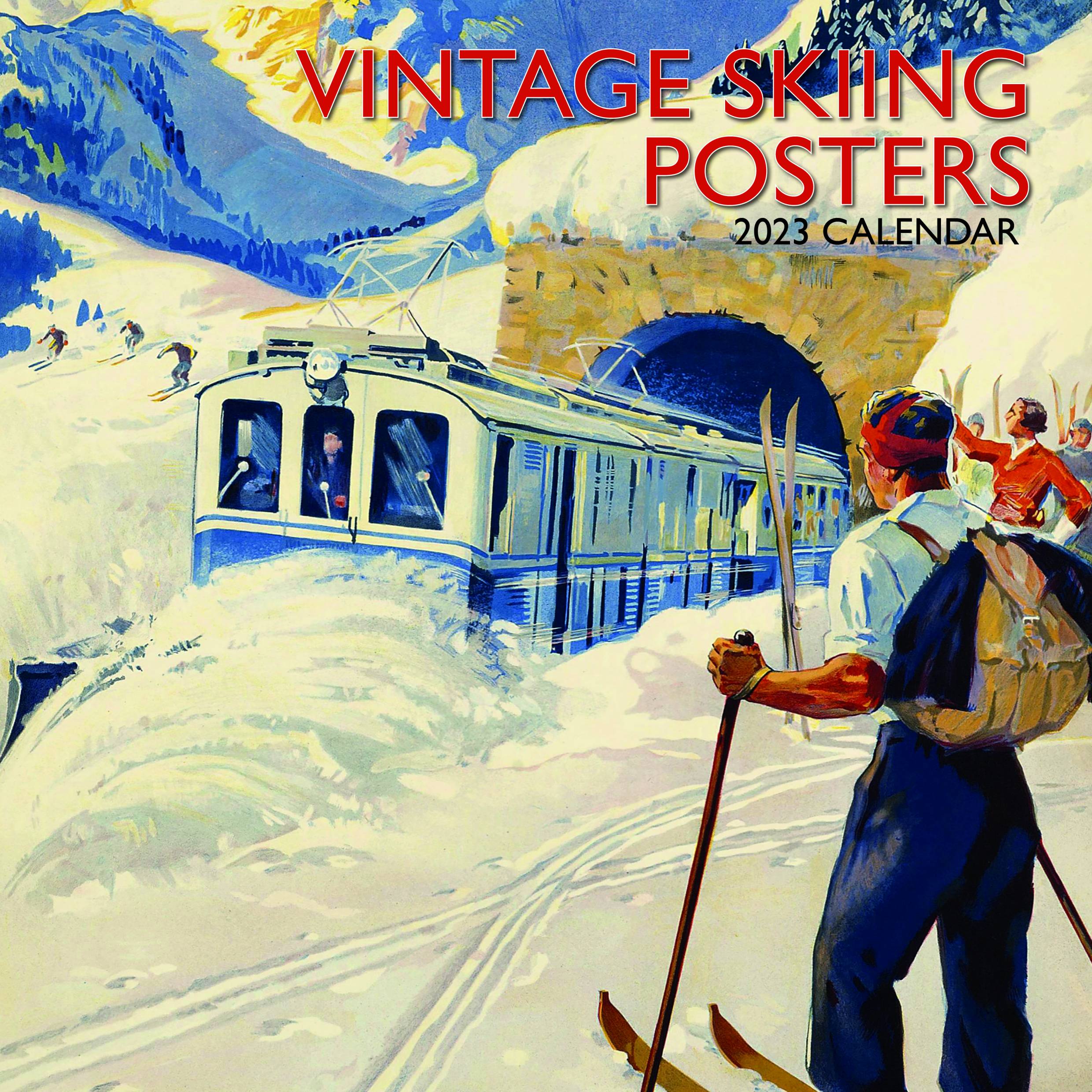 2023 Vintage Skiing Posters - Square Wall Calendar