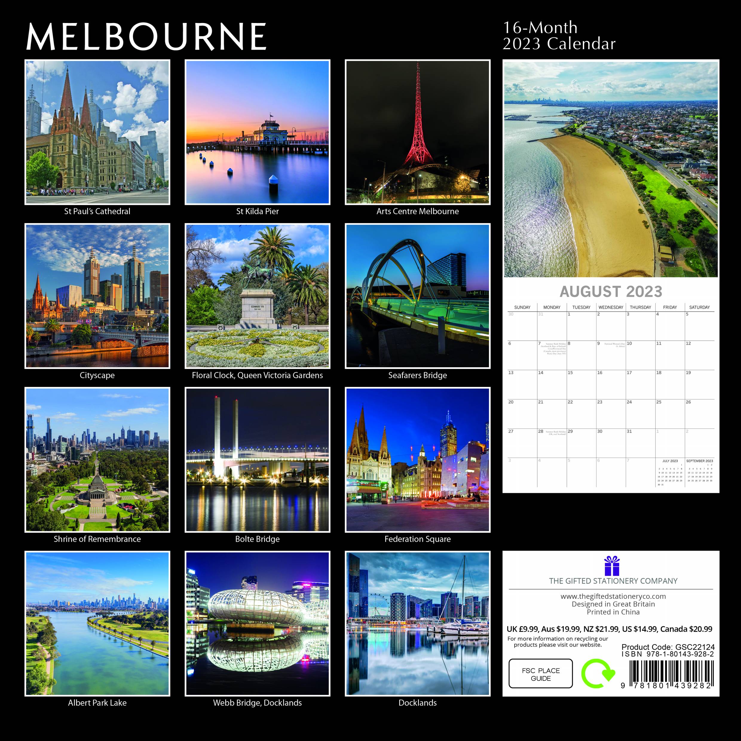 2023 Melbourne - Square Wall Calendar