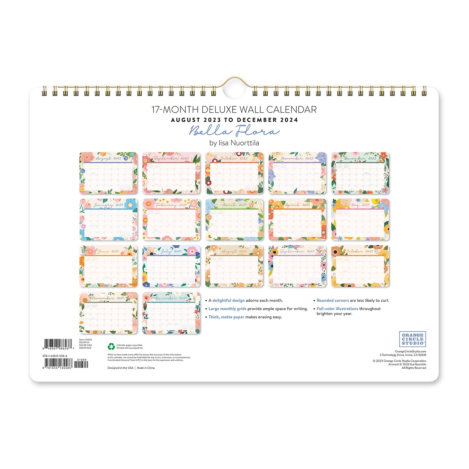 2024 Bella Flora - Deluxe Wall Calendar  SOLD OUT