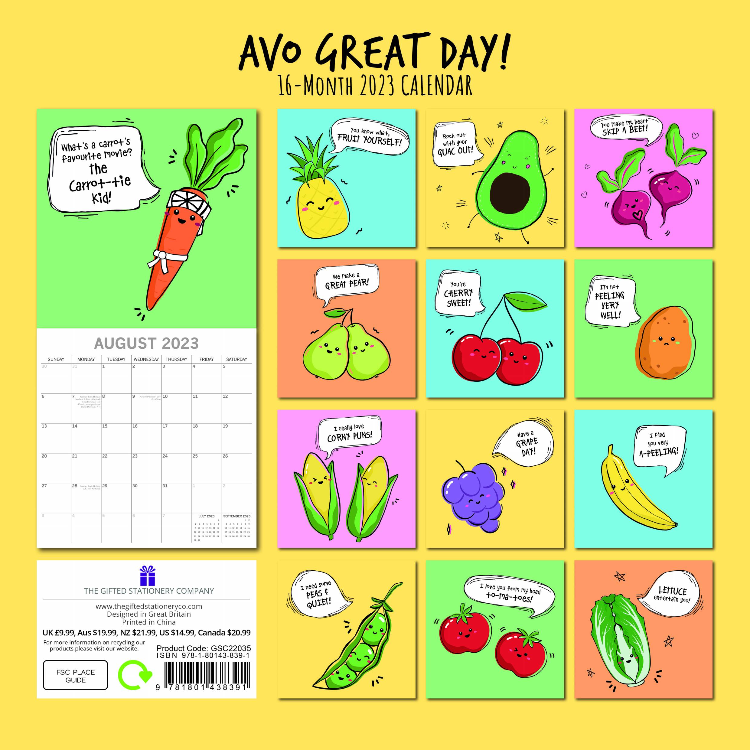 2023 Avo Great Day - Square Wall Calendar