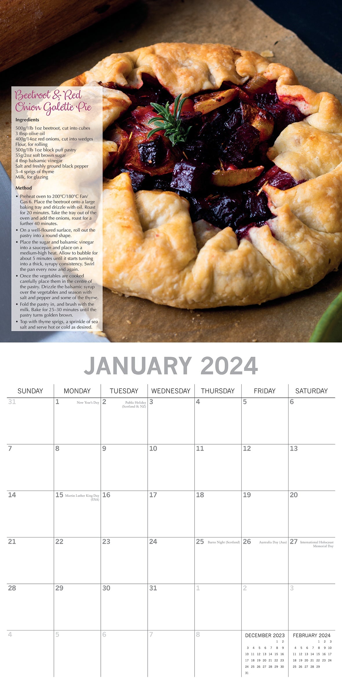 2024 Tasty Vegetarian Recipes Square Wall Calendar Food & Kitchen