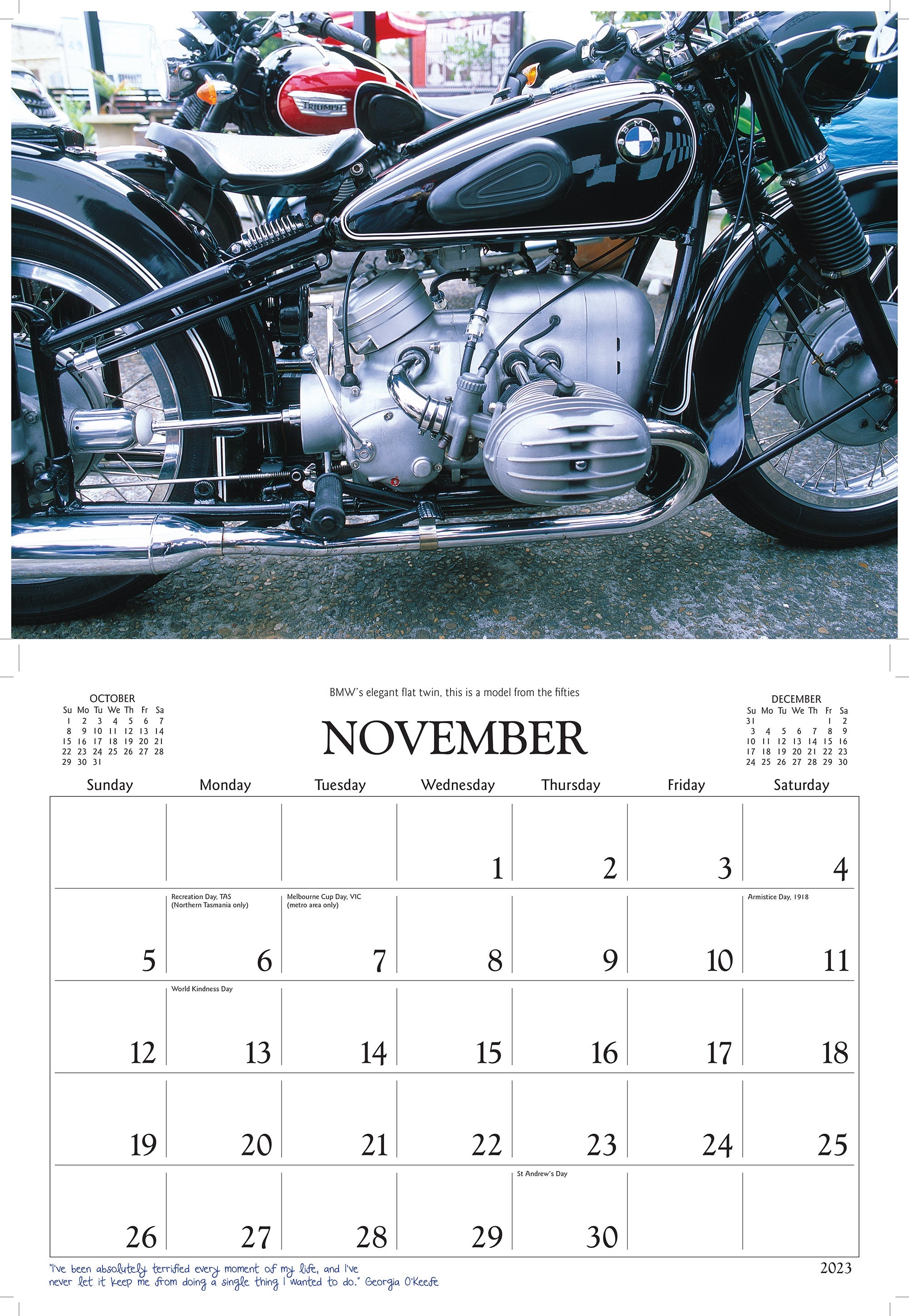 2023 Magnificent Motorcycles by David Messent - Horizontal Wall Calendar