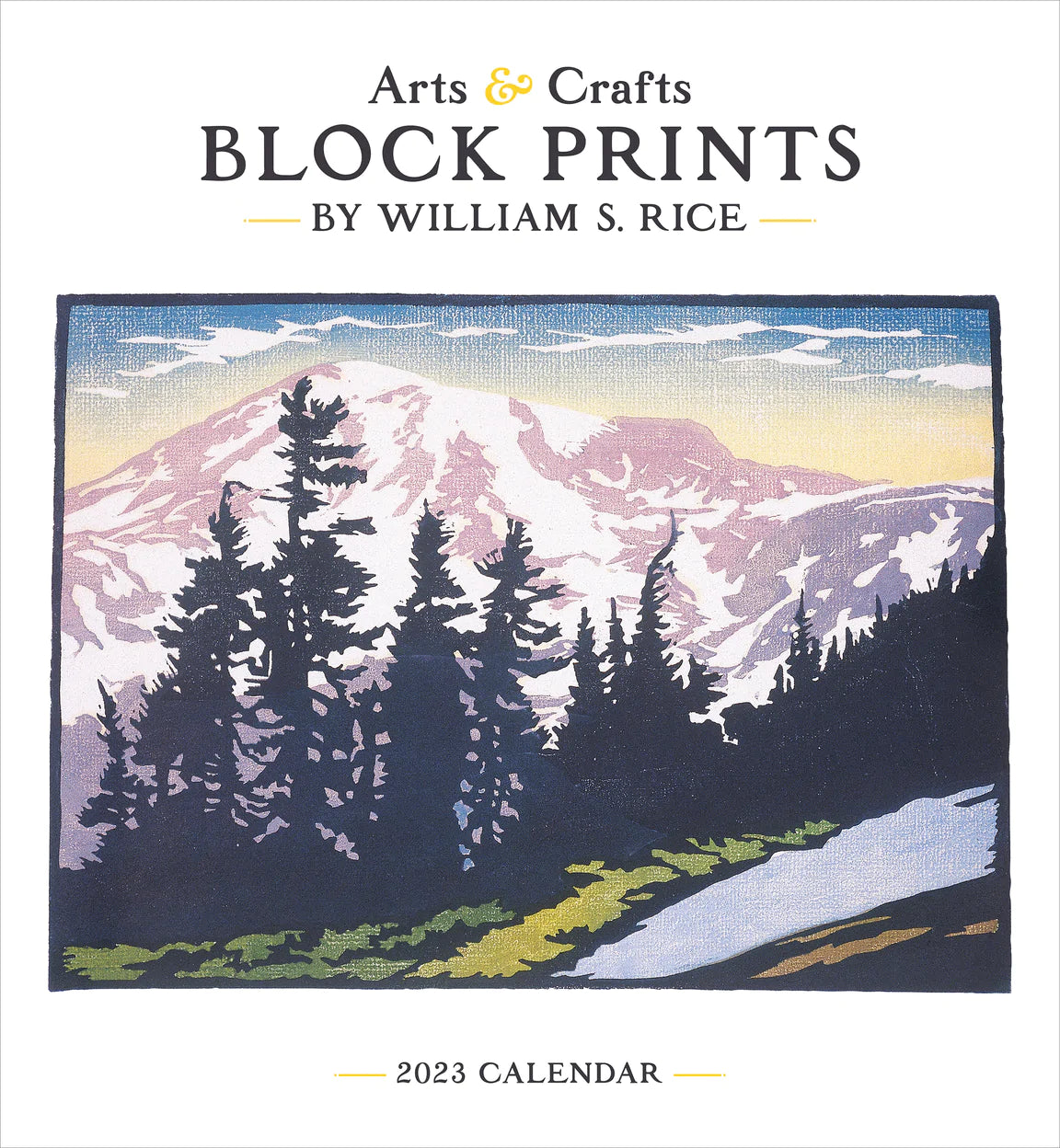 2023 Arts & Crafts Block Prints By William S. Rice - Square Wall Calendar