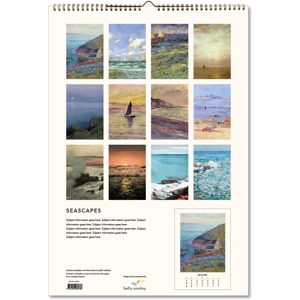 2023 Seascapes (Large) - Deluxe Wall Poster Calendar