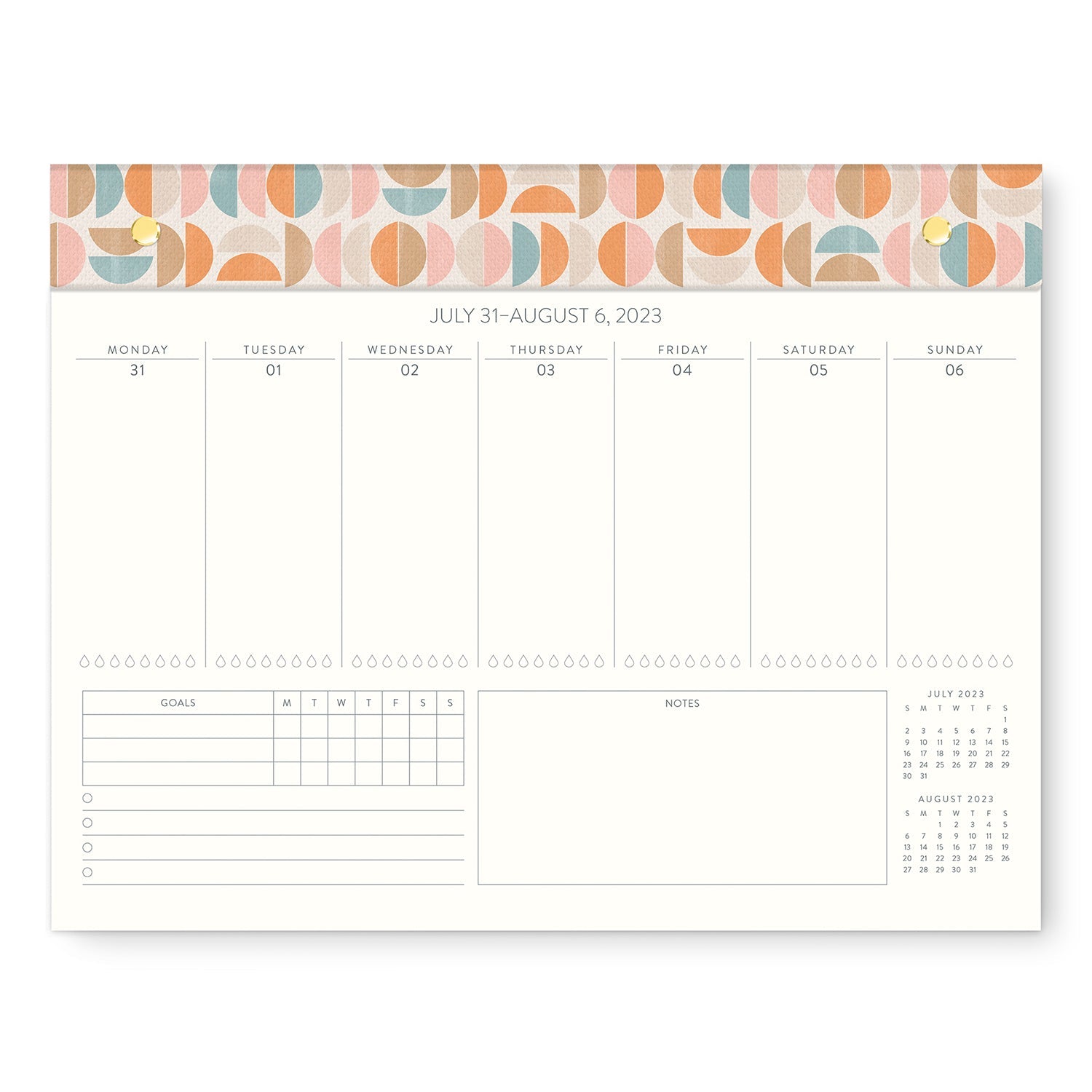 2024 Boho Suns - Weekly Desk Pad Calendar  SOLD OUT