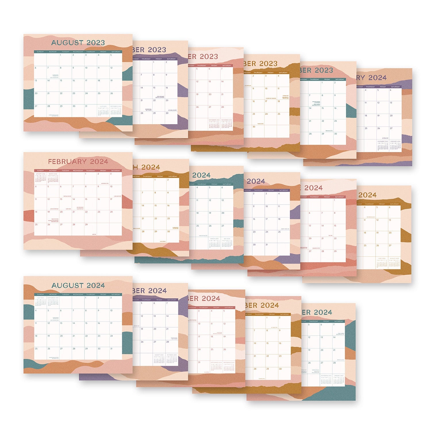 2024 Muted Landscapes - Monthly Magnetic Pad Calendar  SOLD OUT