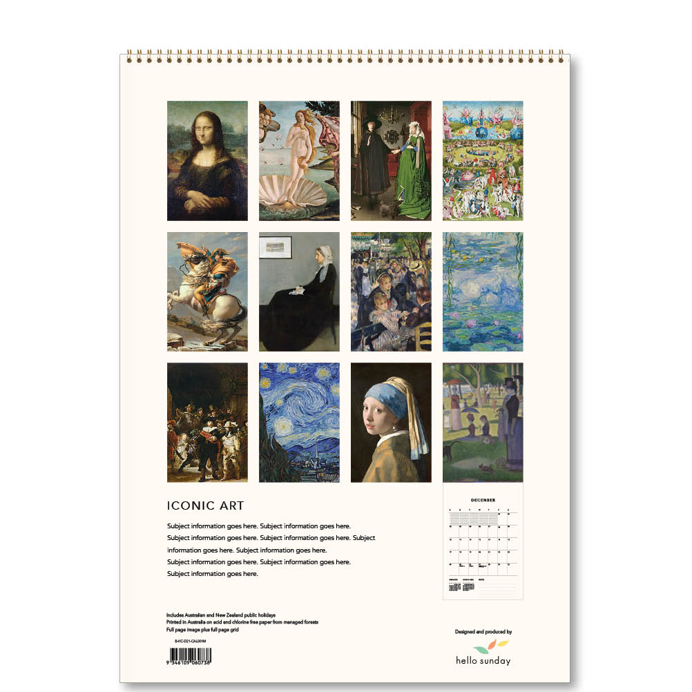 2023 Iconic Art - Deluxe Wall Calendar