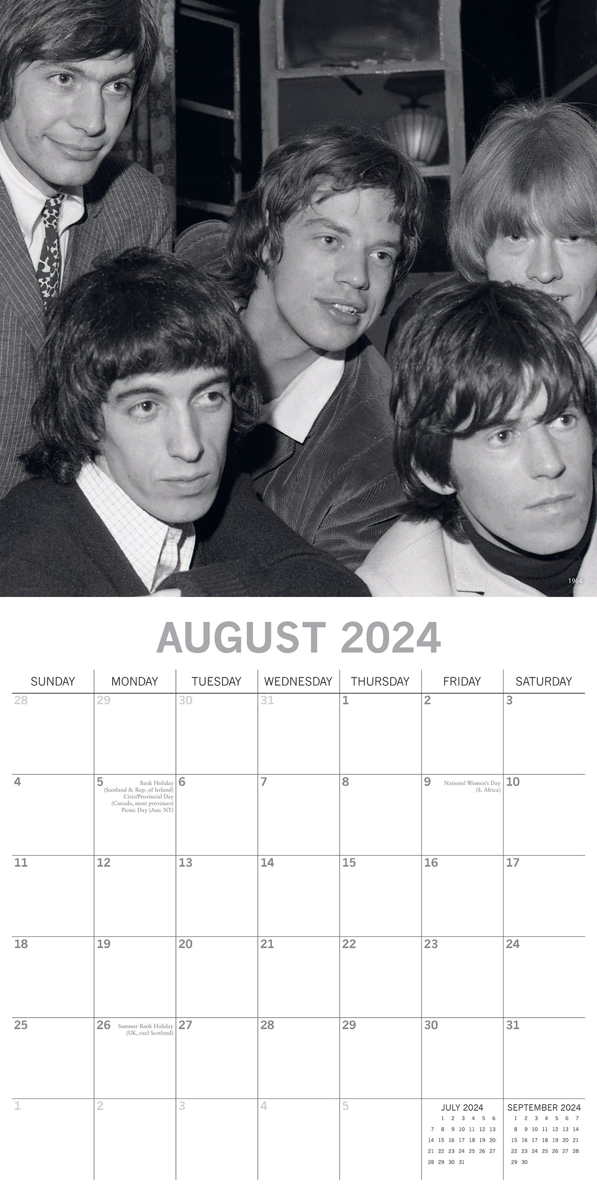 2024 Rolling Stones Square Wall Calendar Music Celebrities