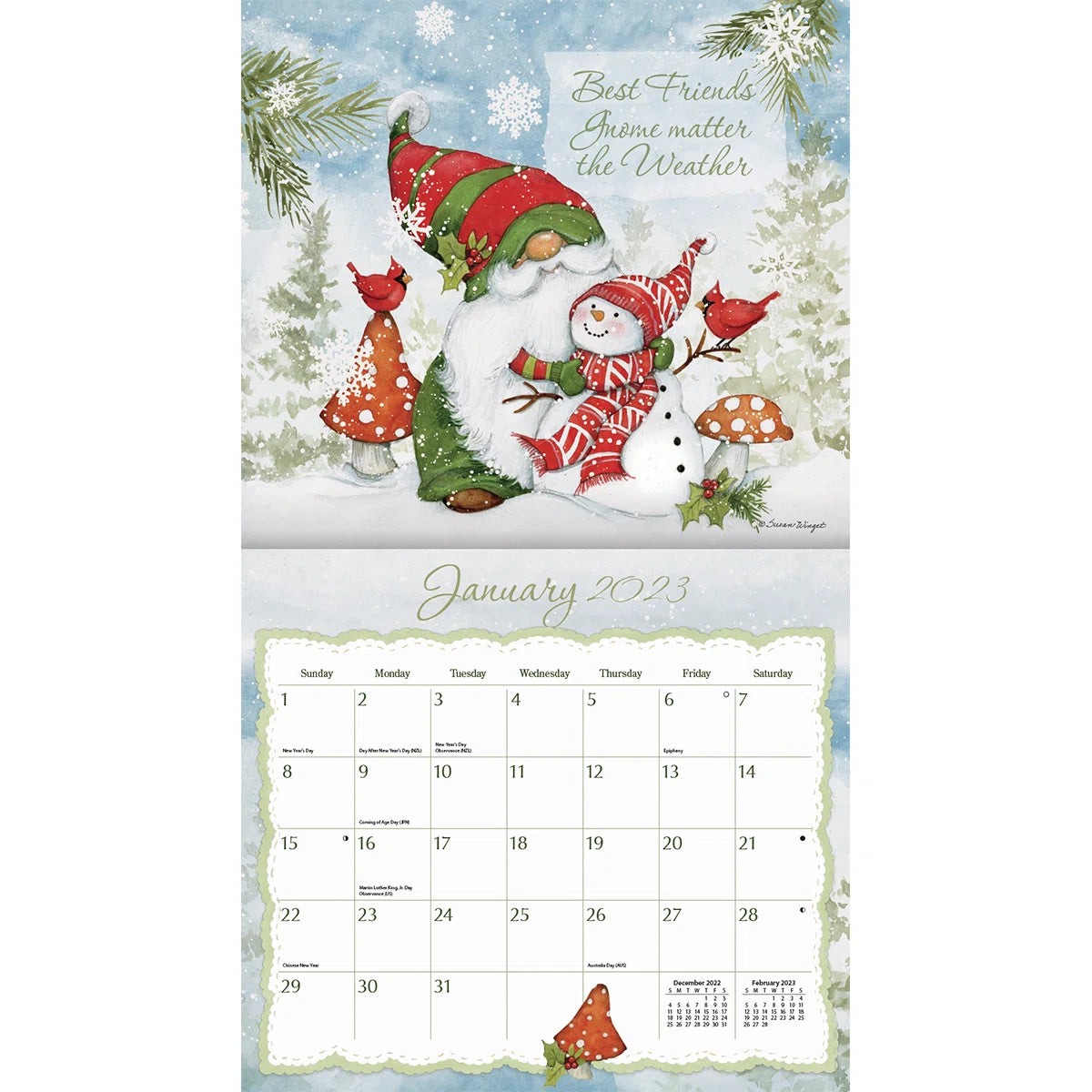2023 LANG Gnome Sweet Gnome by Susan Winget - Deluxe Wall Calendar