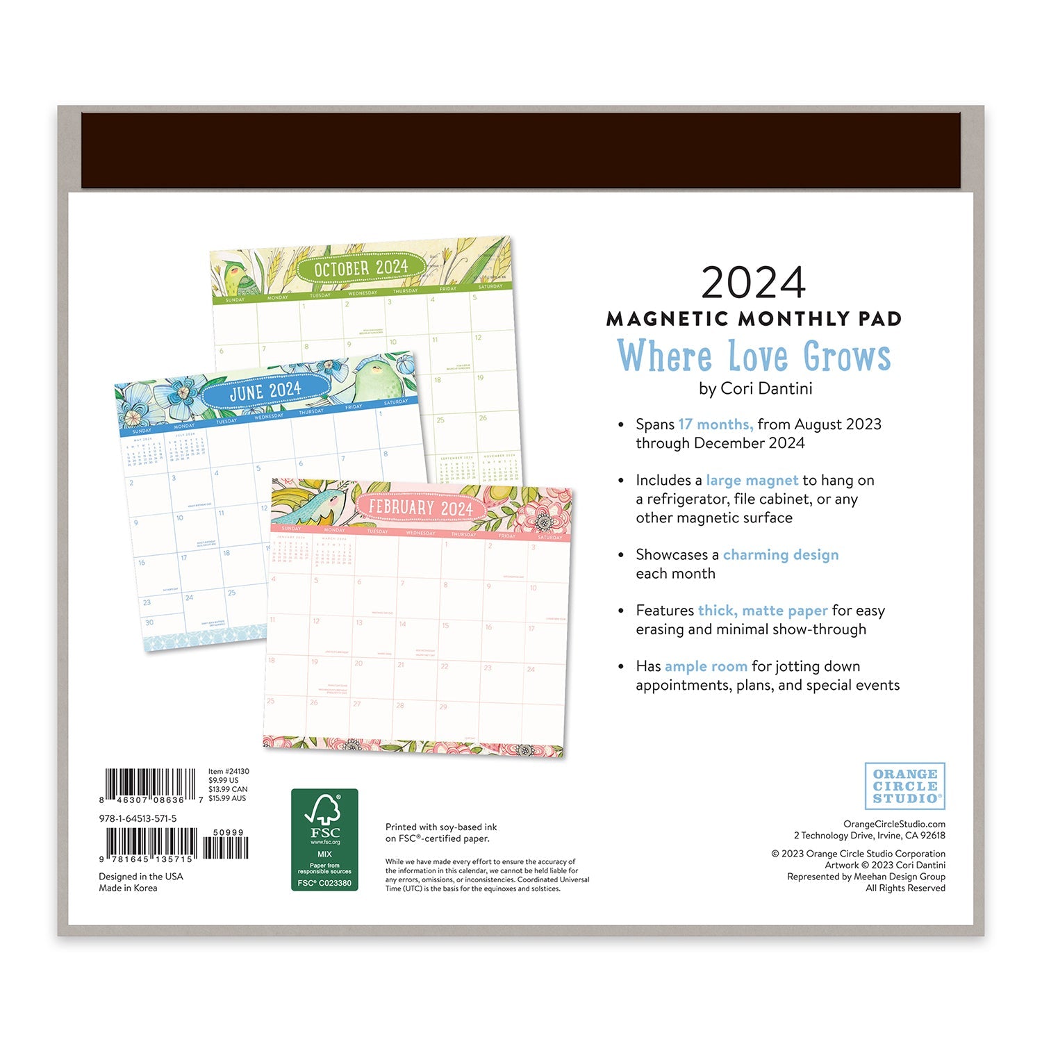 2024 Where Love Grows - Monthly Magnetic Pad Calendar  SOLD OUT